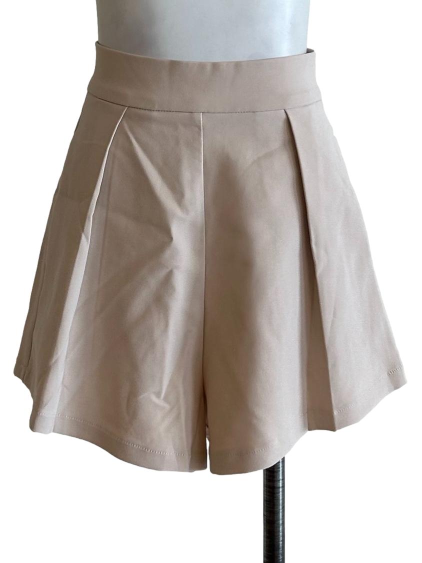 Beige Pleated Short