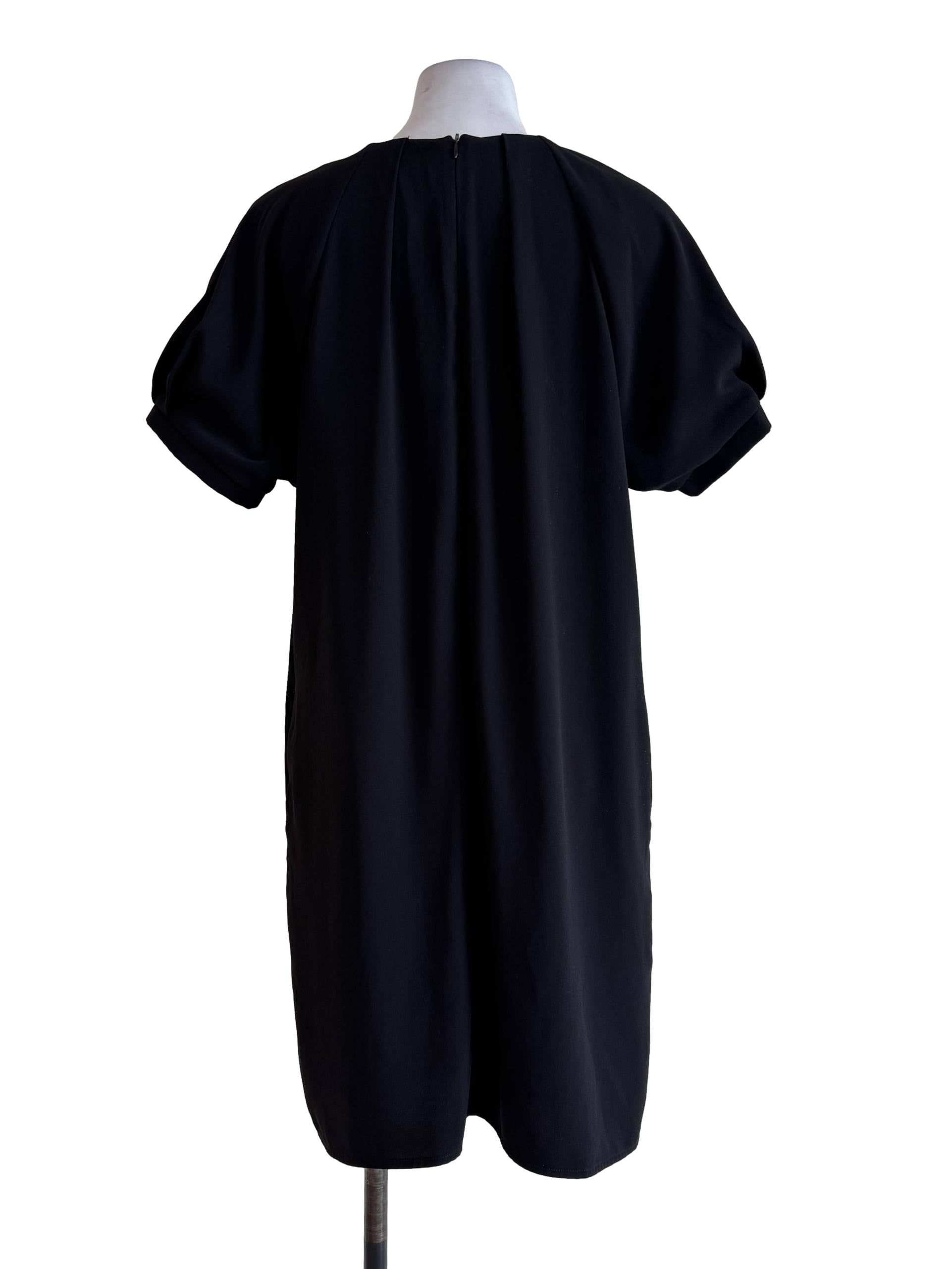 Carbon Black Round Neck Short Sleeve Dress