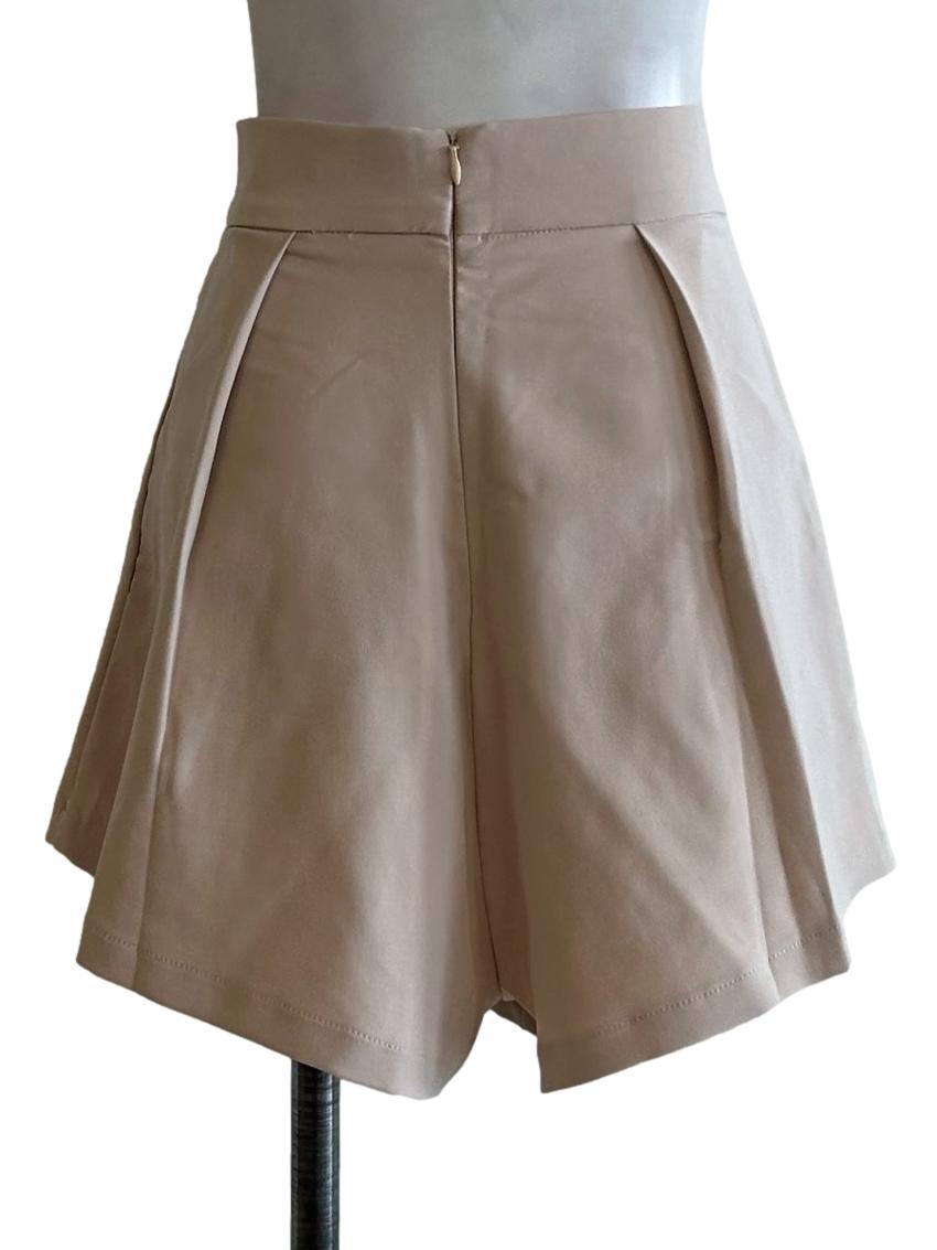 Beige Pleated Short