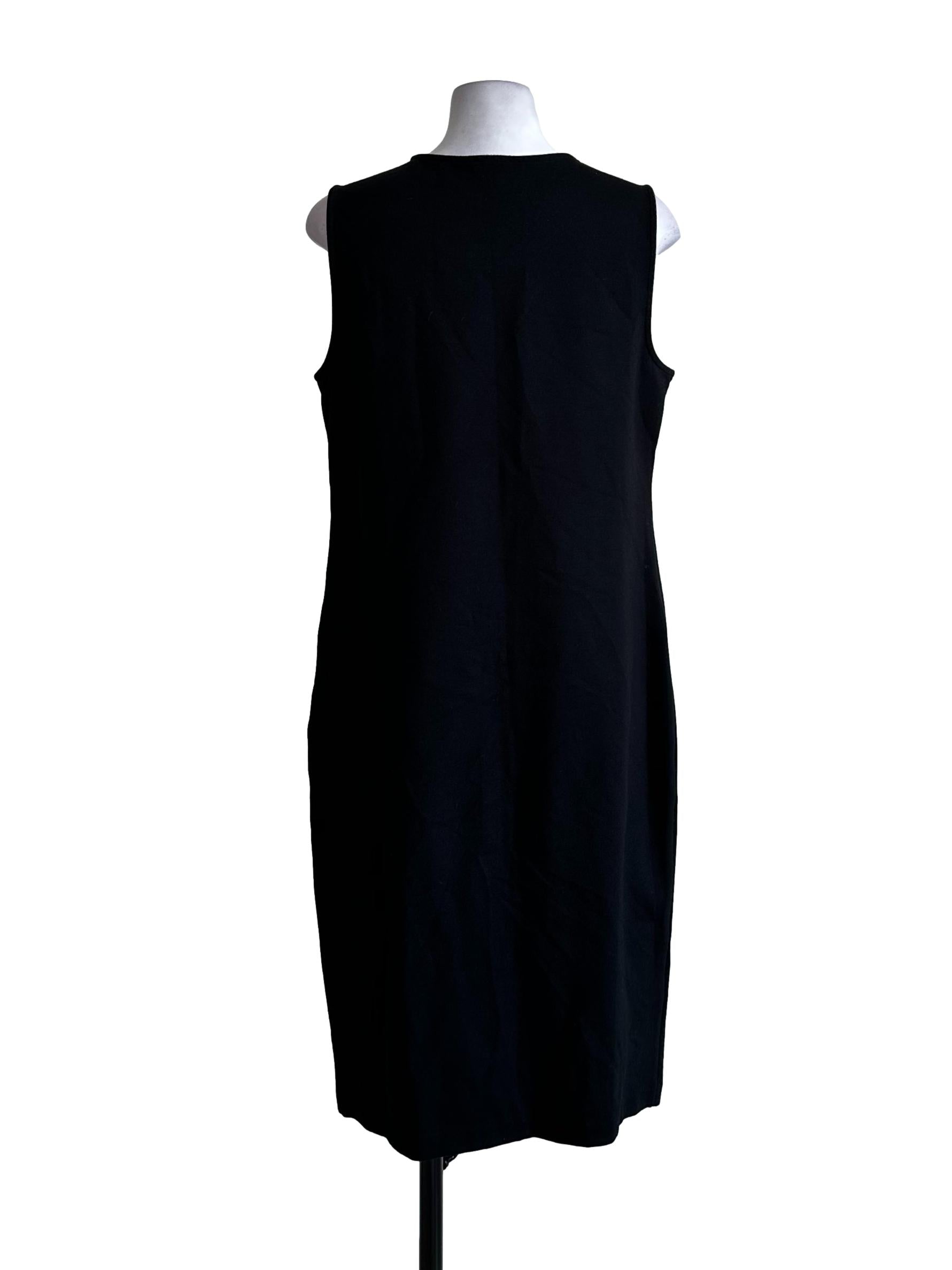 Black Cotton Midi Dress