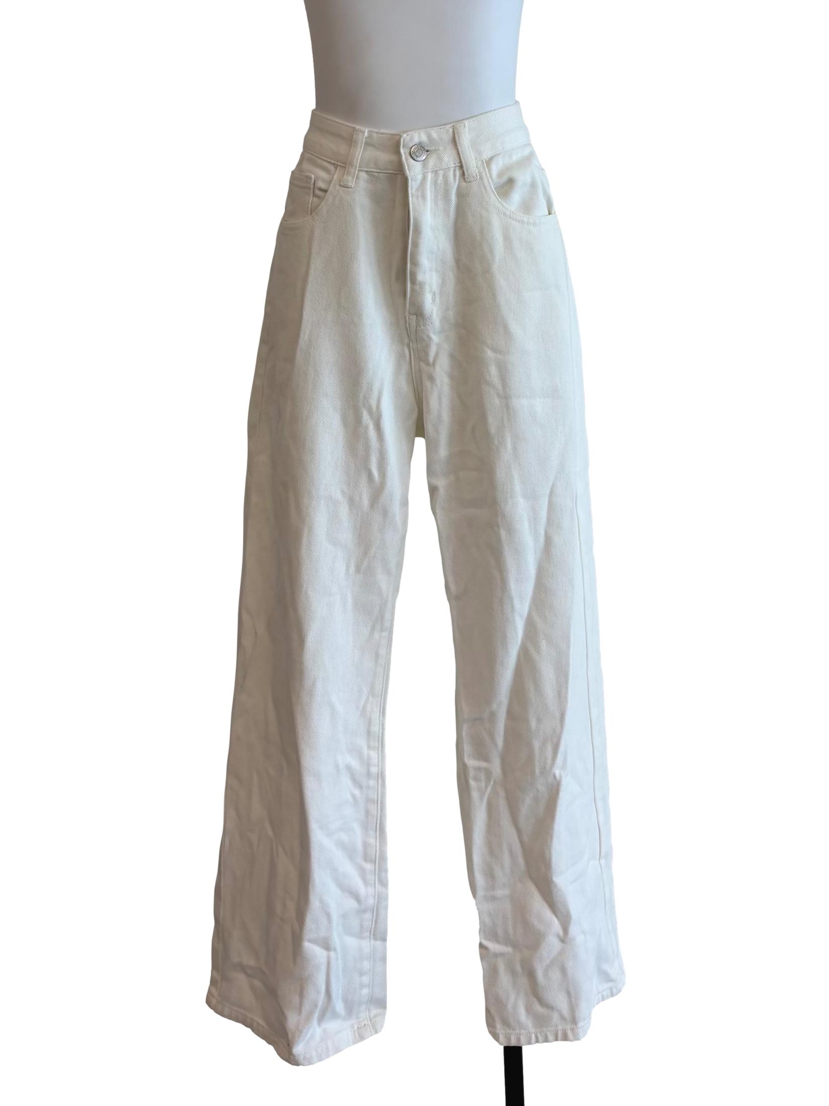 Powder White Straight Jeans