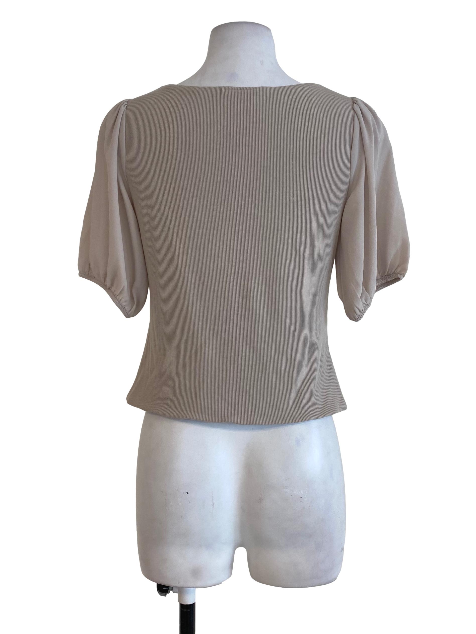 Topazette Bone Knitted Top | REFASH