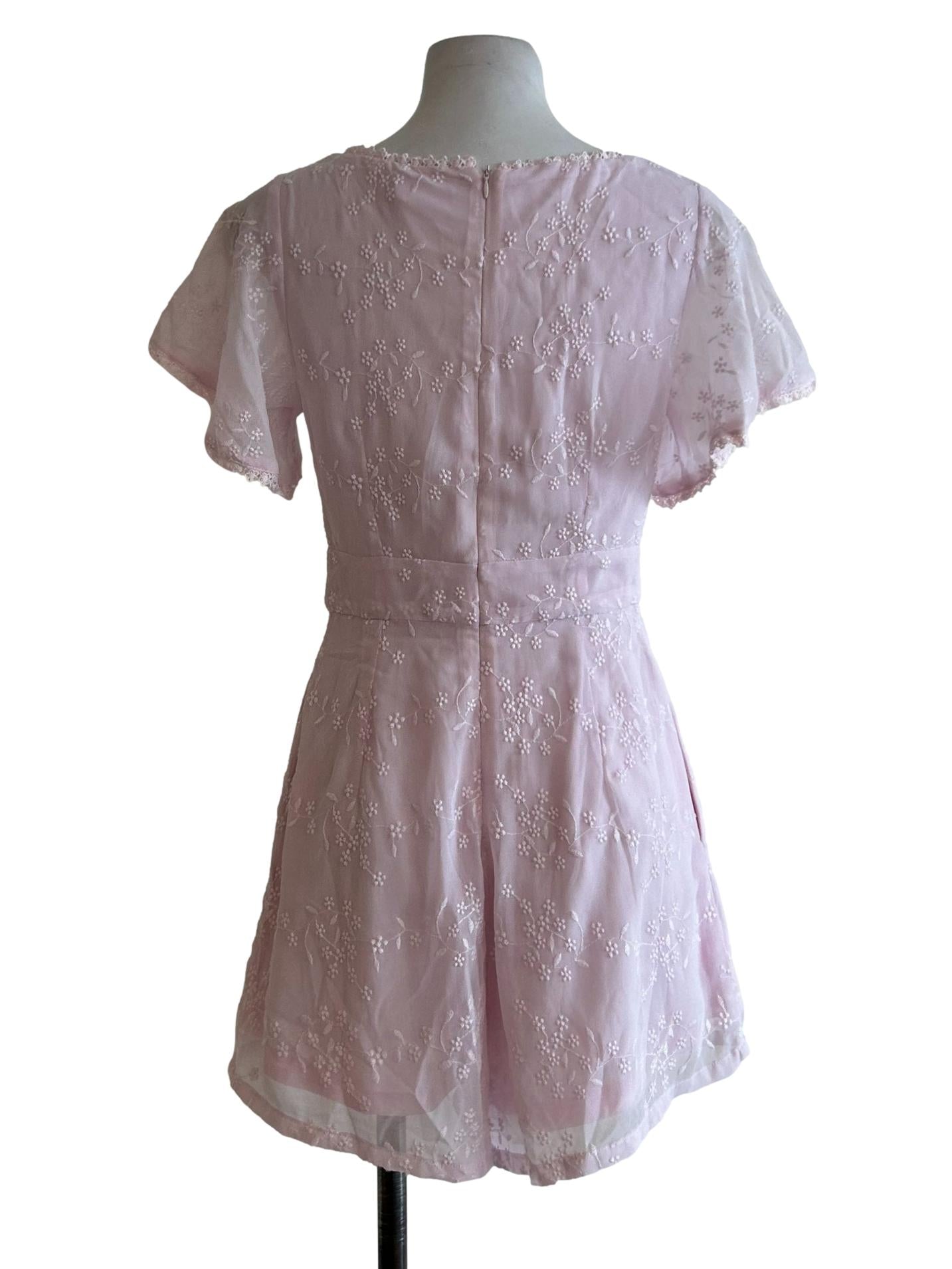 Blush Pink Lace Romper