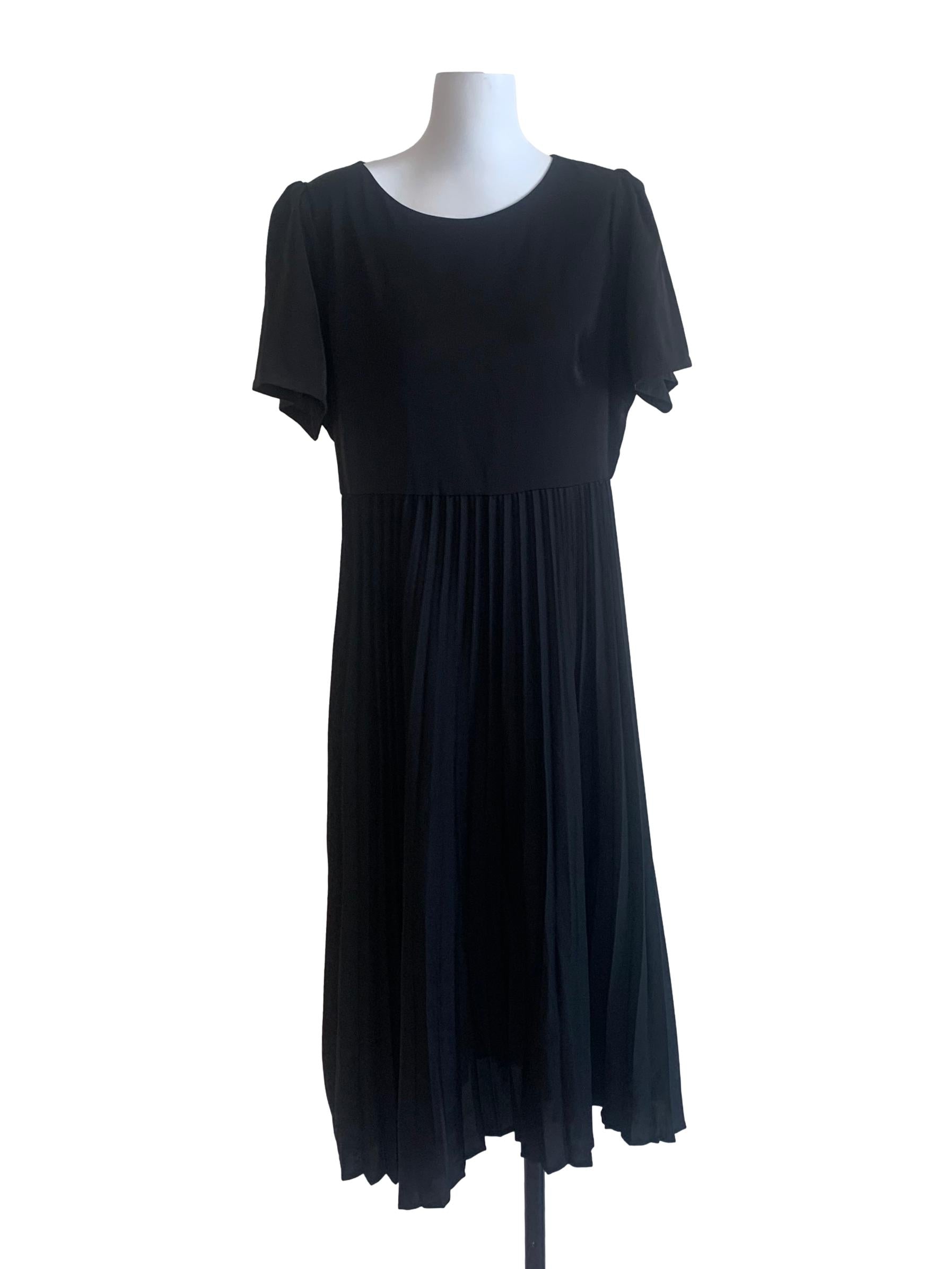 Ink Black Pleated Dress