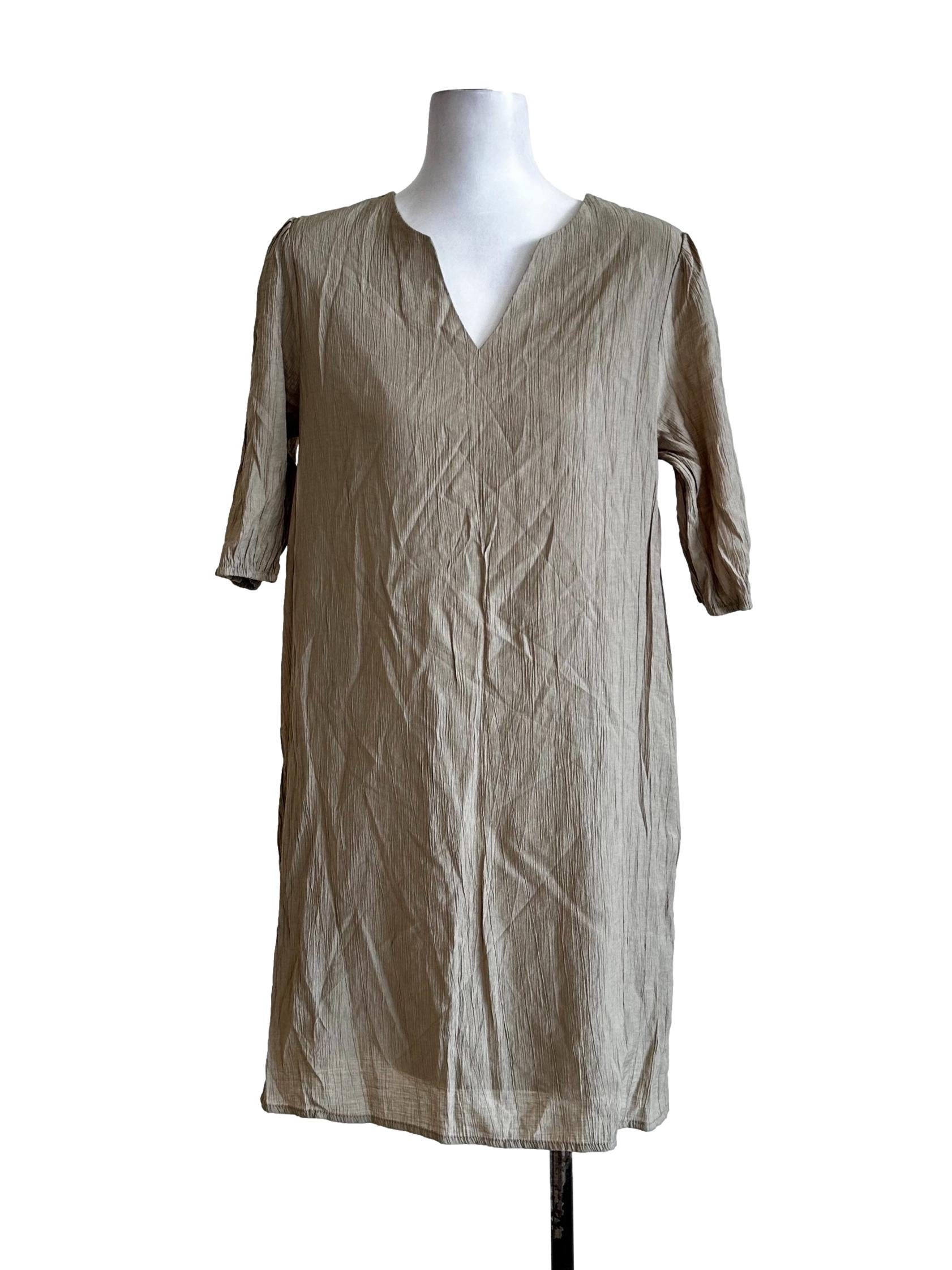 Crocodile Green Textured Pattern Dress