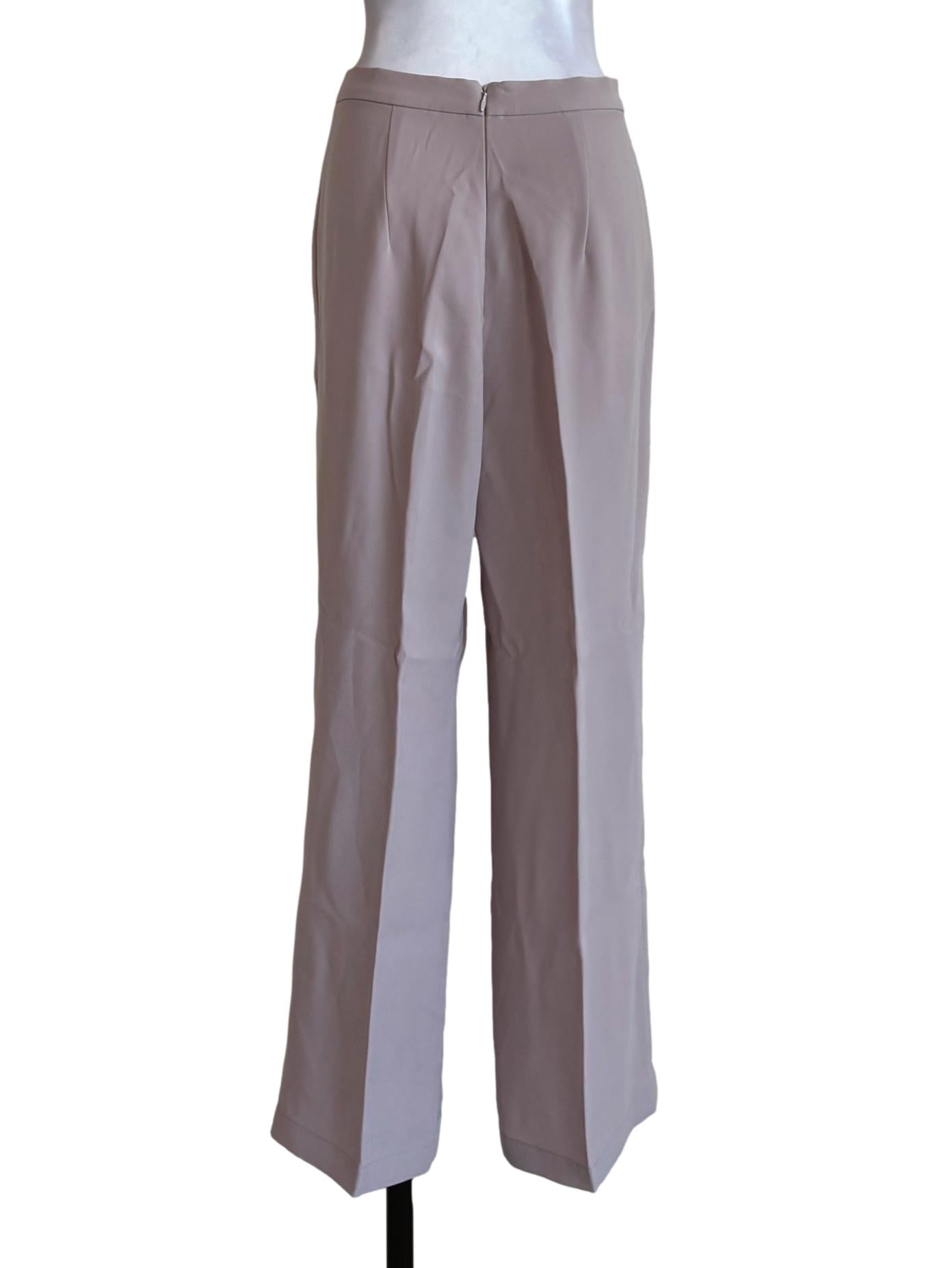 Beige Pleated Dress Pants