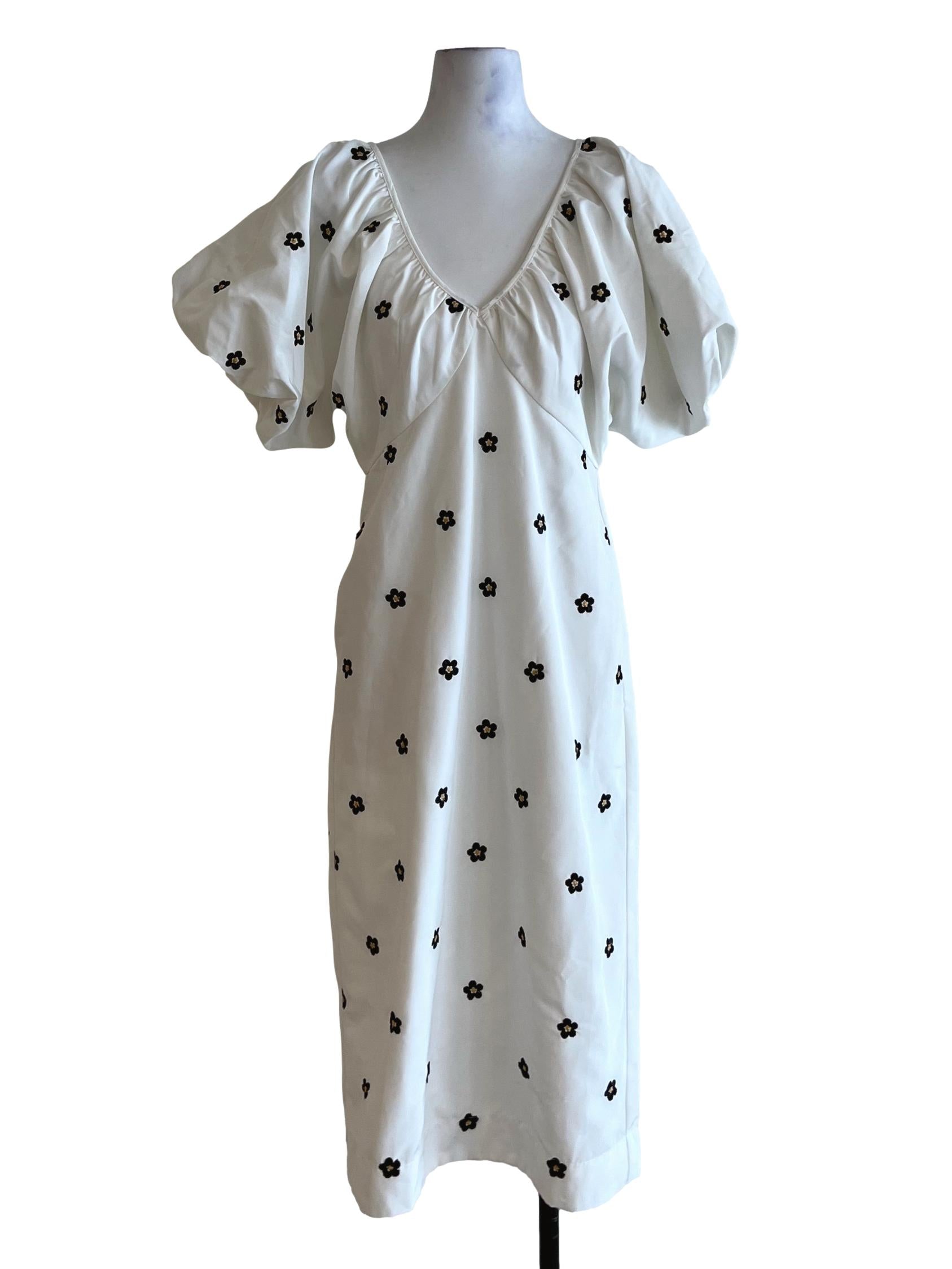 White Floral Empire Dress LB