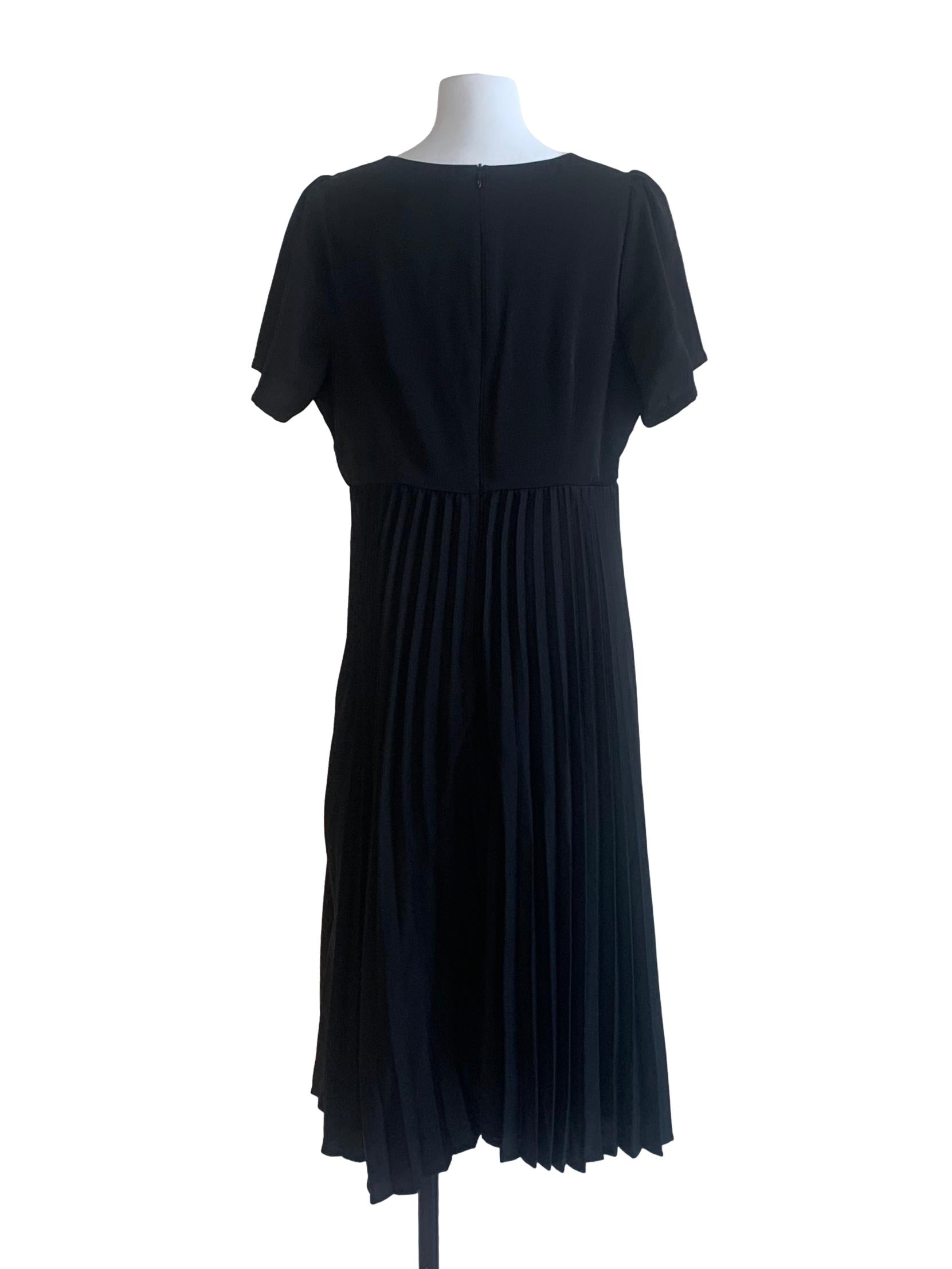Ink Black Pleated Dress