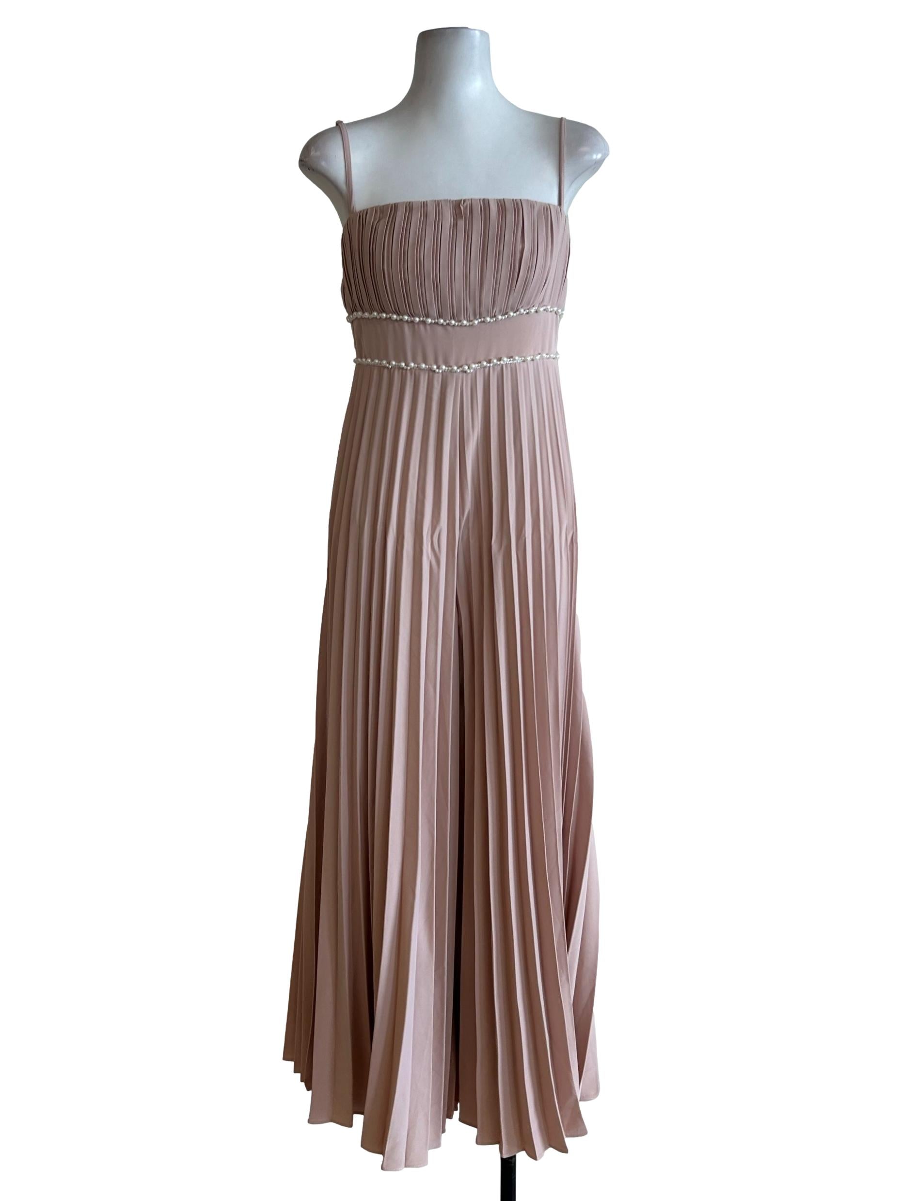 Dusty Pink Pleated Jumpsuit