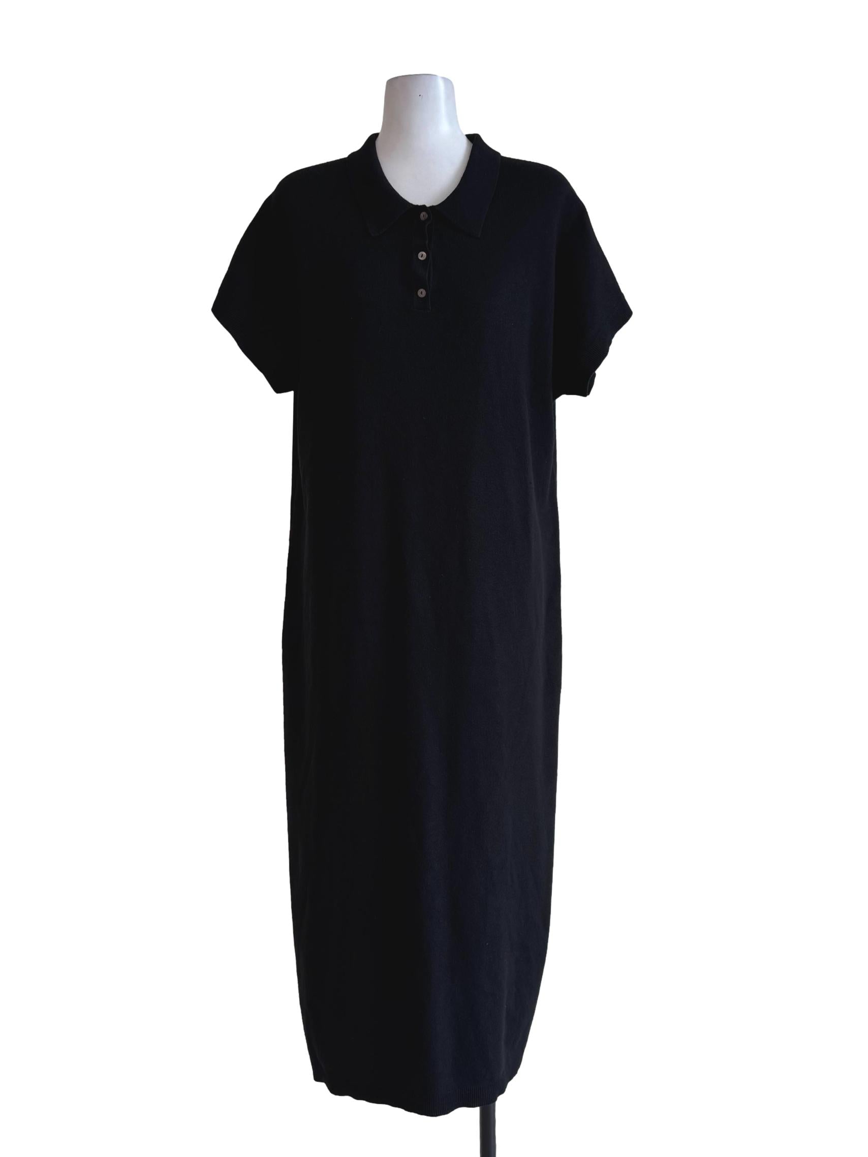 Pitch Black Short Sleeve Shirt Dress