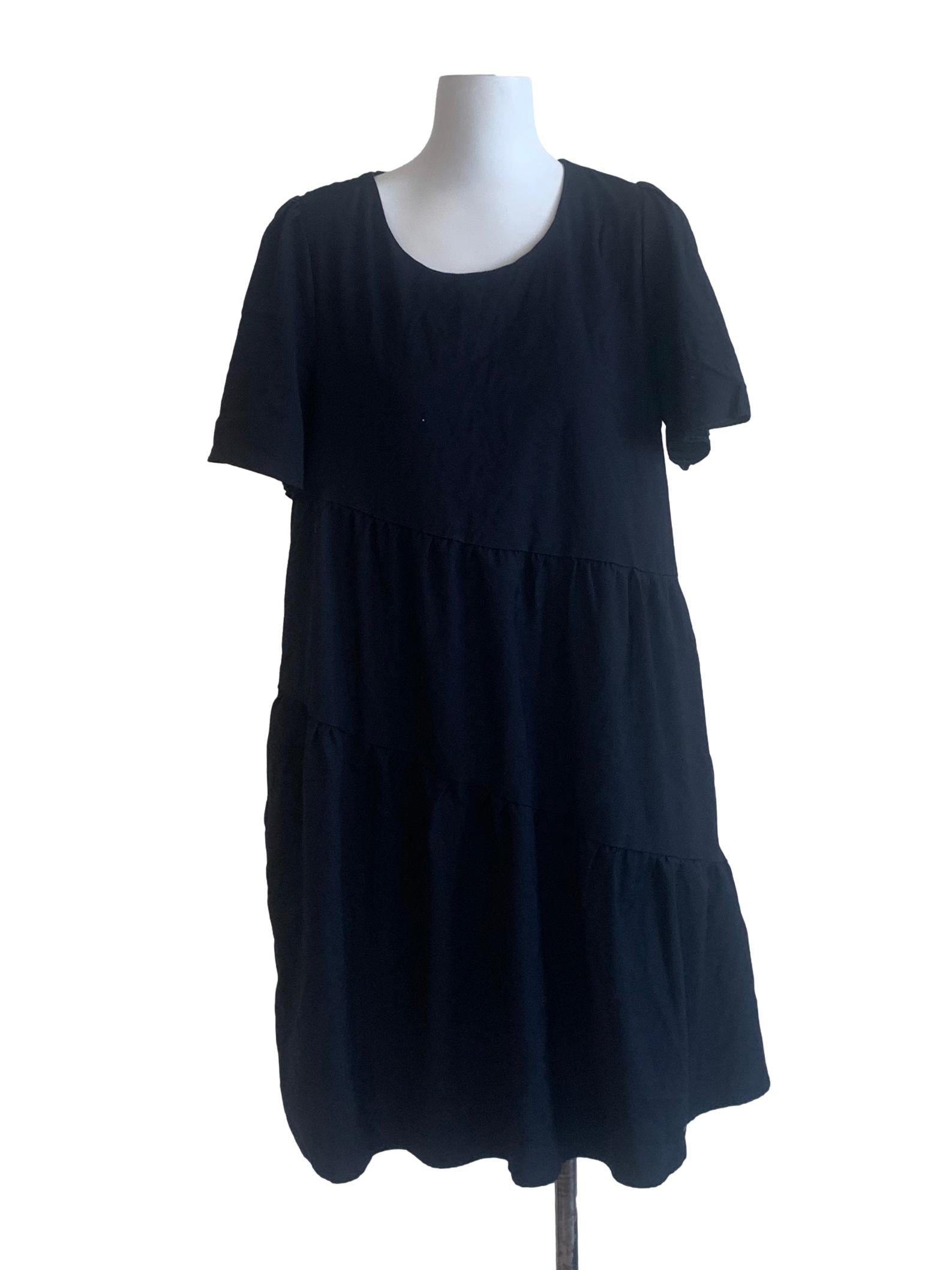 Ebony Black Drop Waist Dress