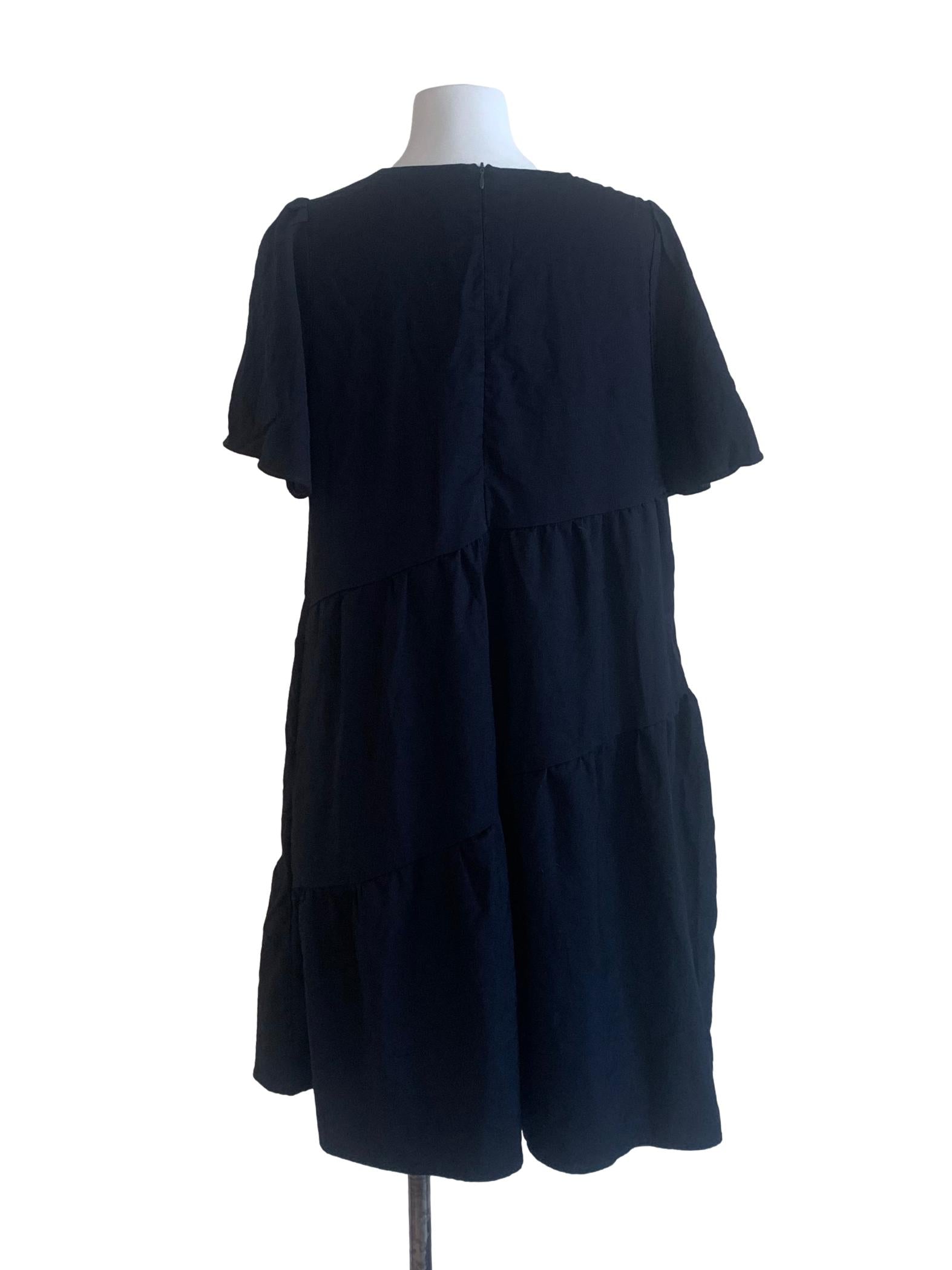 Ebony Black Drop Waist Dress