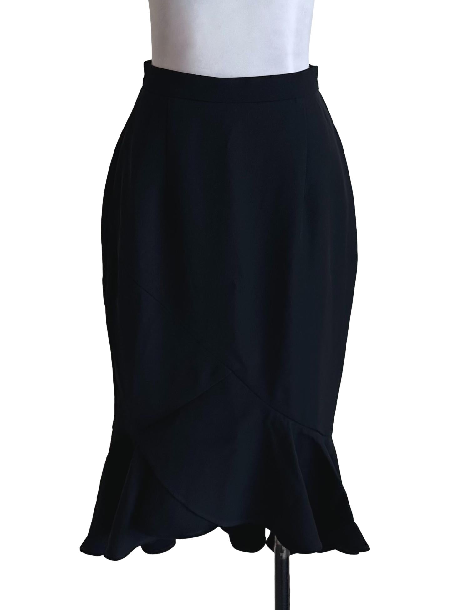 Black Trumpet Ruffle Skirt