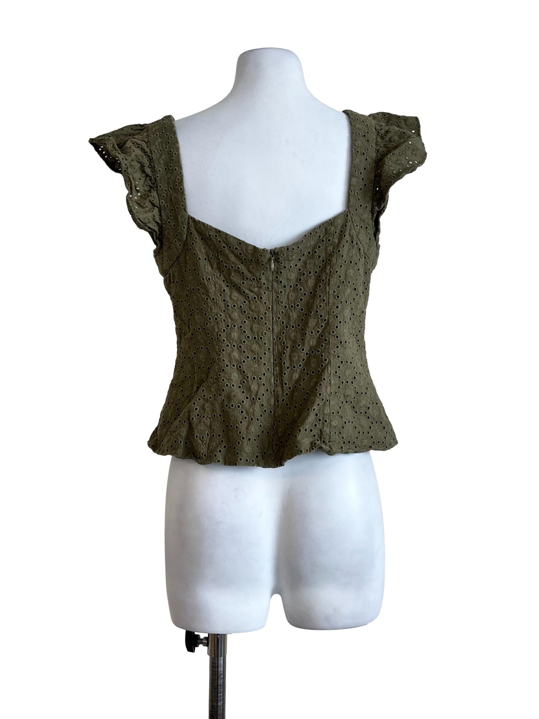 Green Square Neck Lace Dress