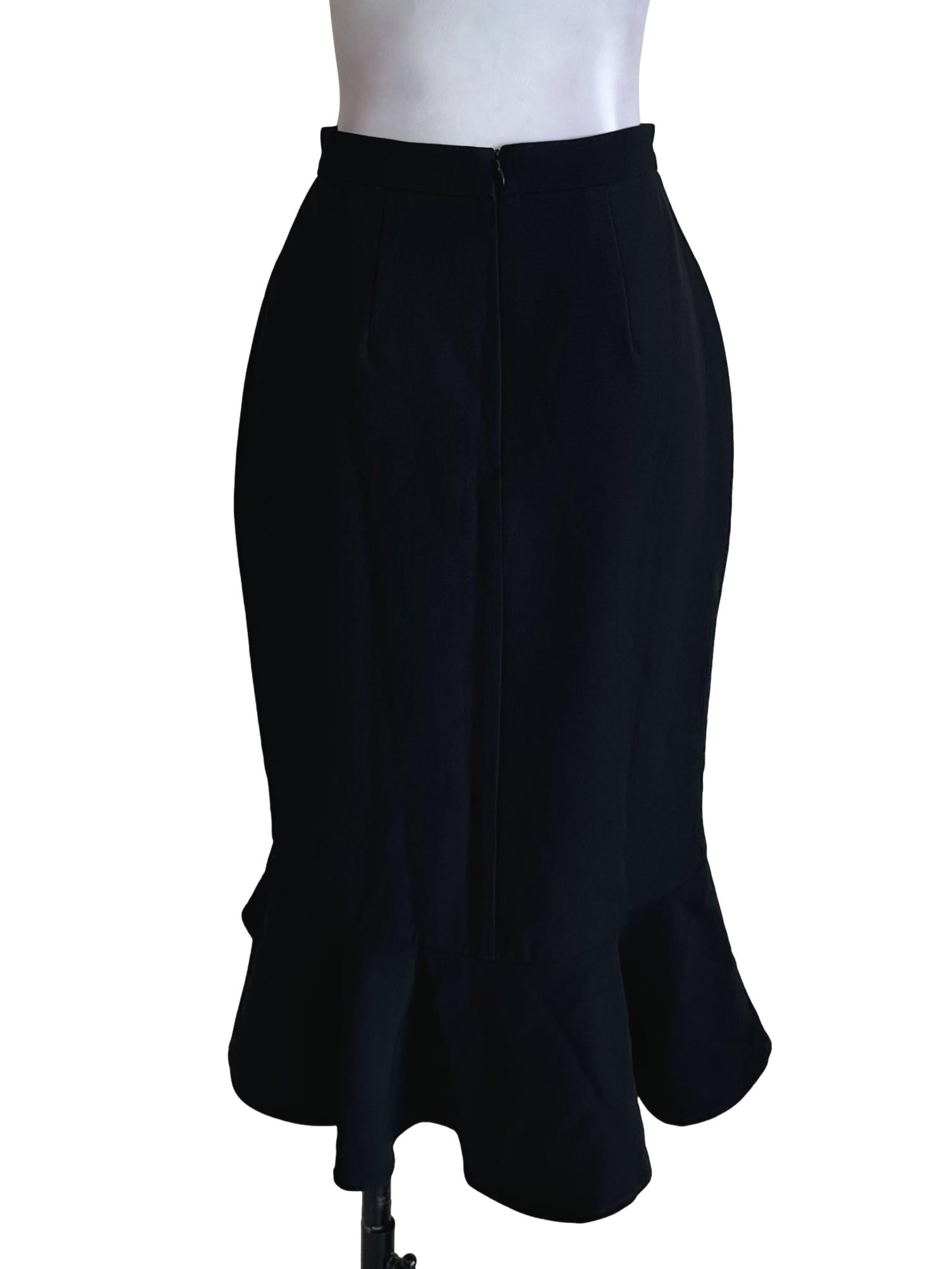 Black Trumpet Ruffle Skirt