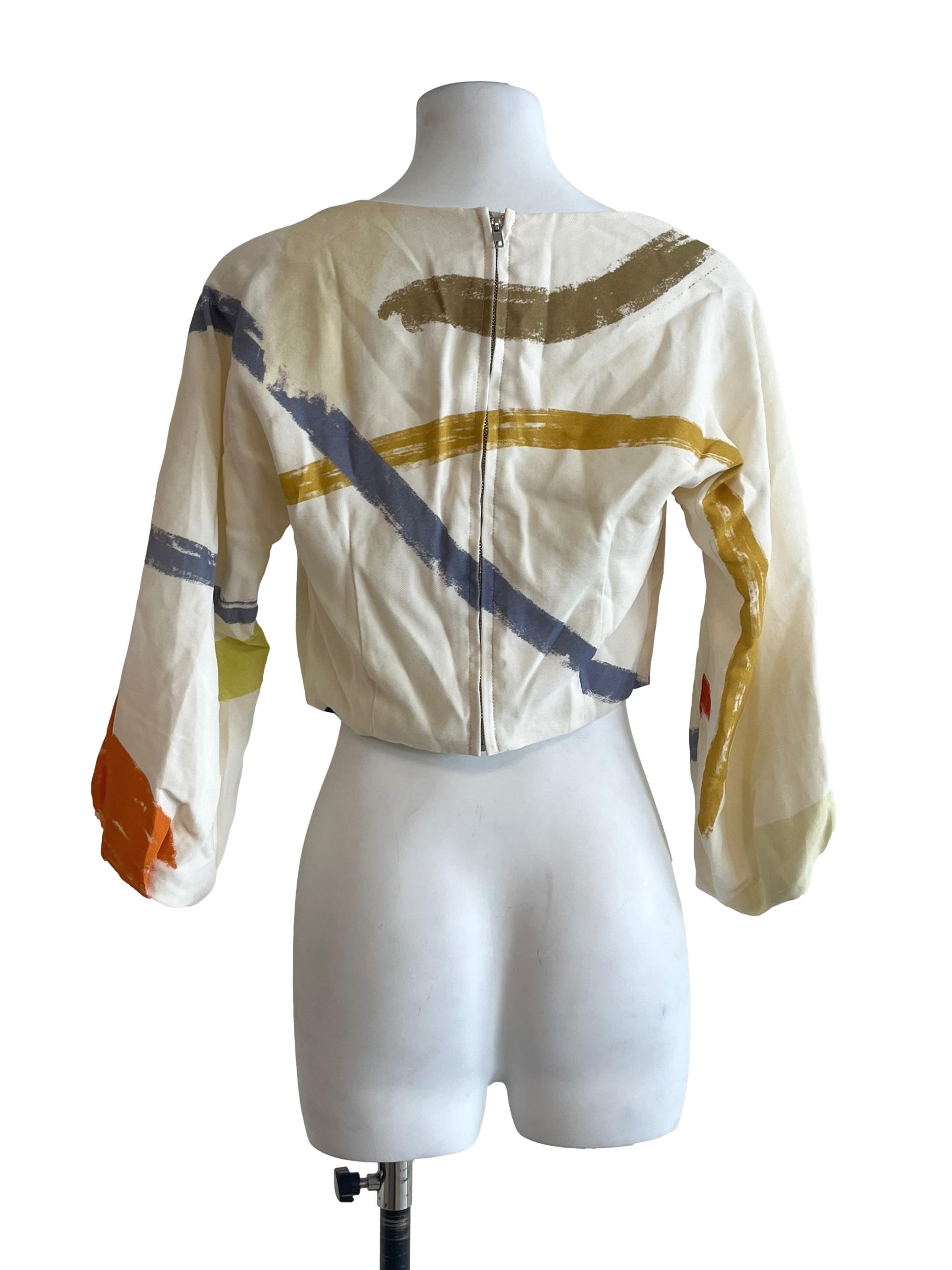 Cream Courtyard Straight-Neck Blouse OSN