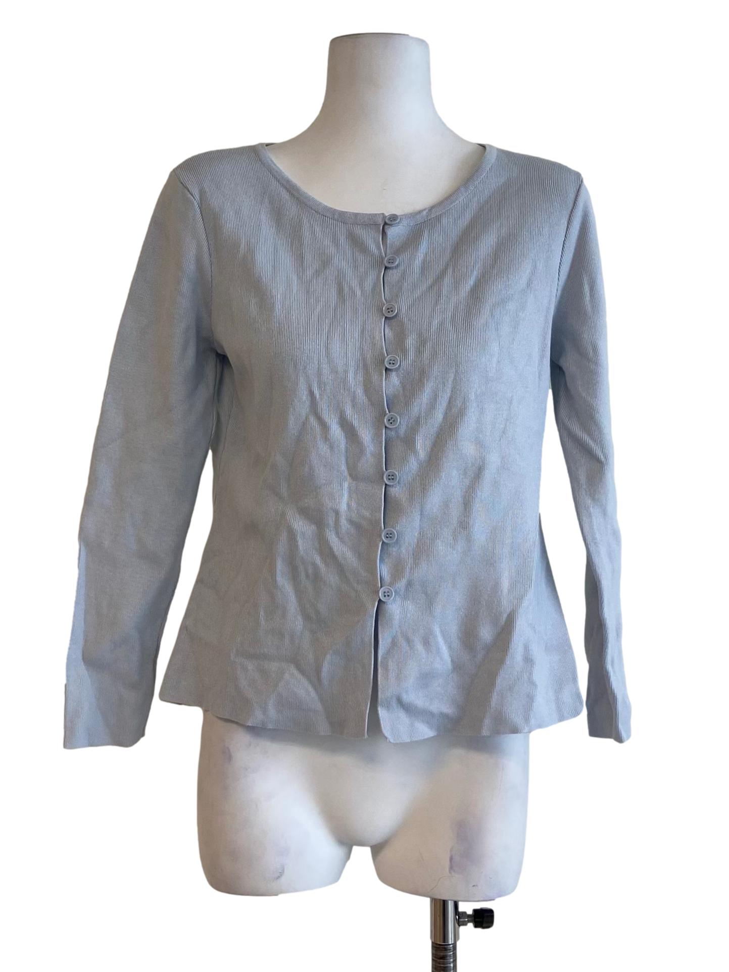 Frost Blue Button Down Cardigan