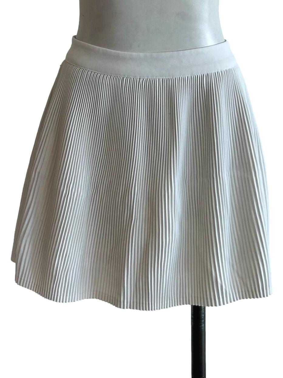 White Pleated Mini Skirt