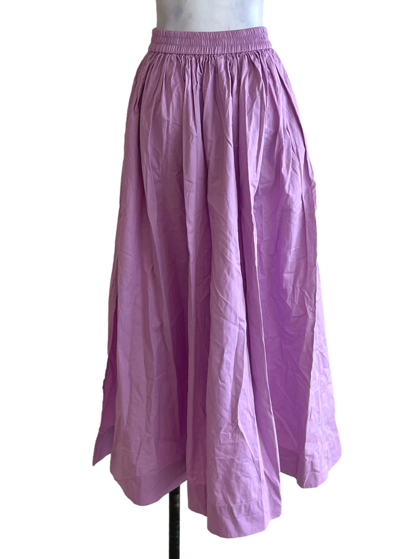 Lavender Purple High-Waisted A-Line Skirt LB