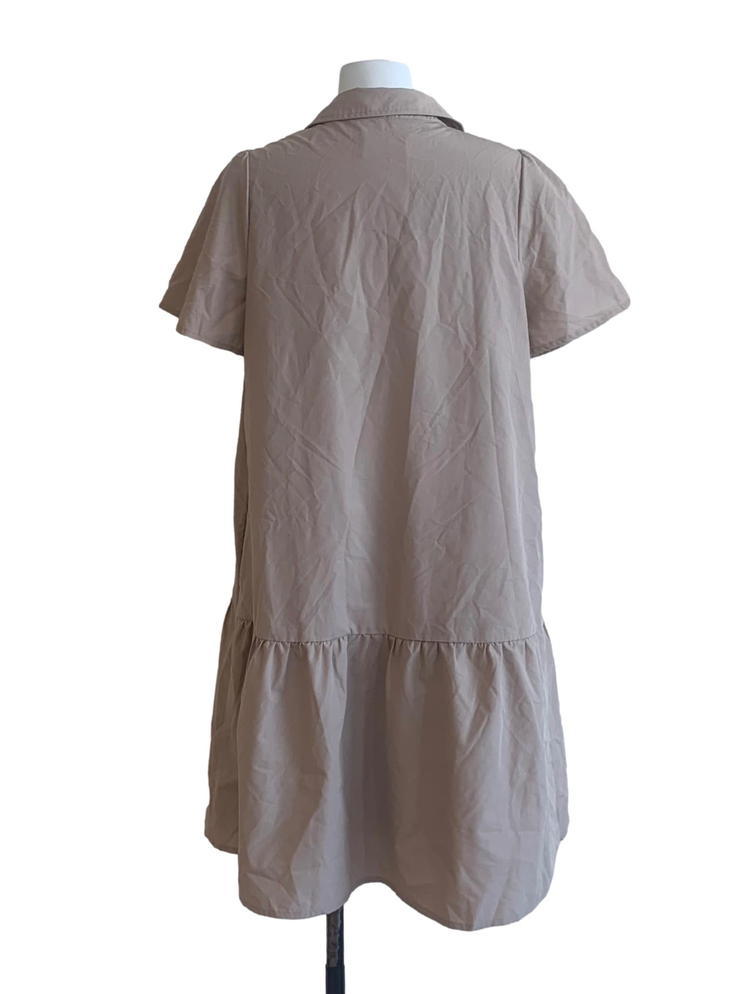 Crepe Pink Shirt Dress