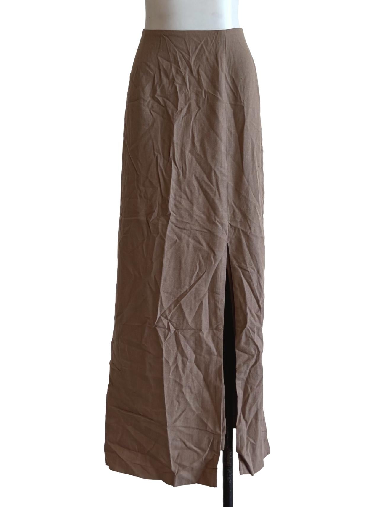Tan Brown Straight Skirt