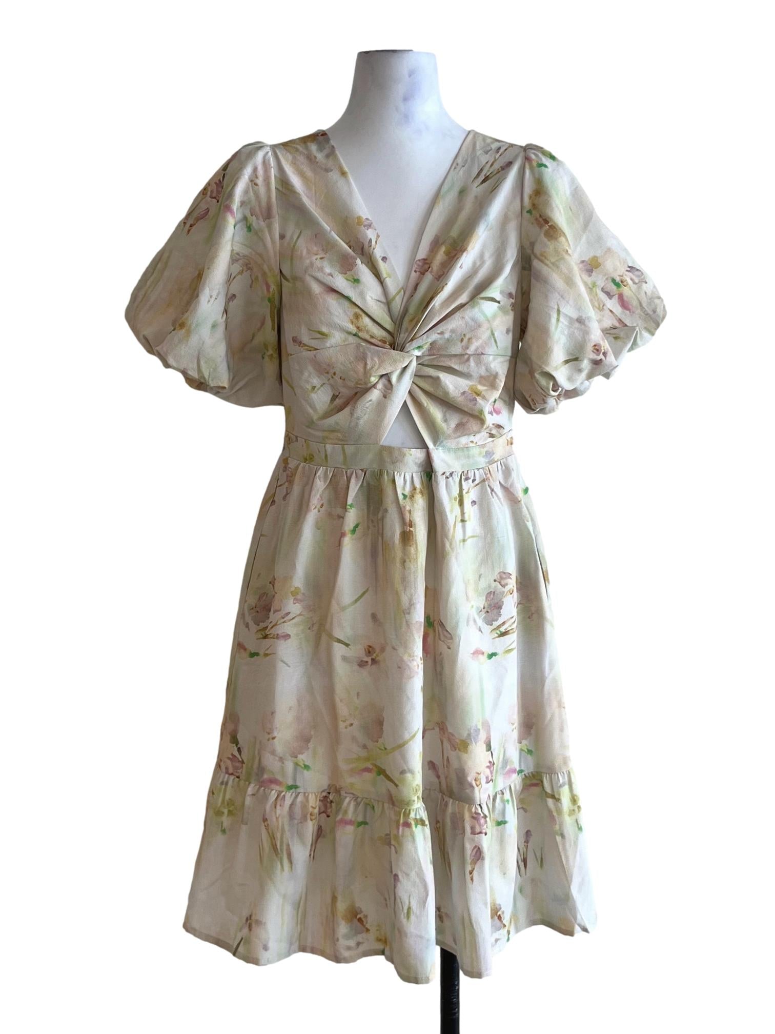 Green Abstract Empire Dress