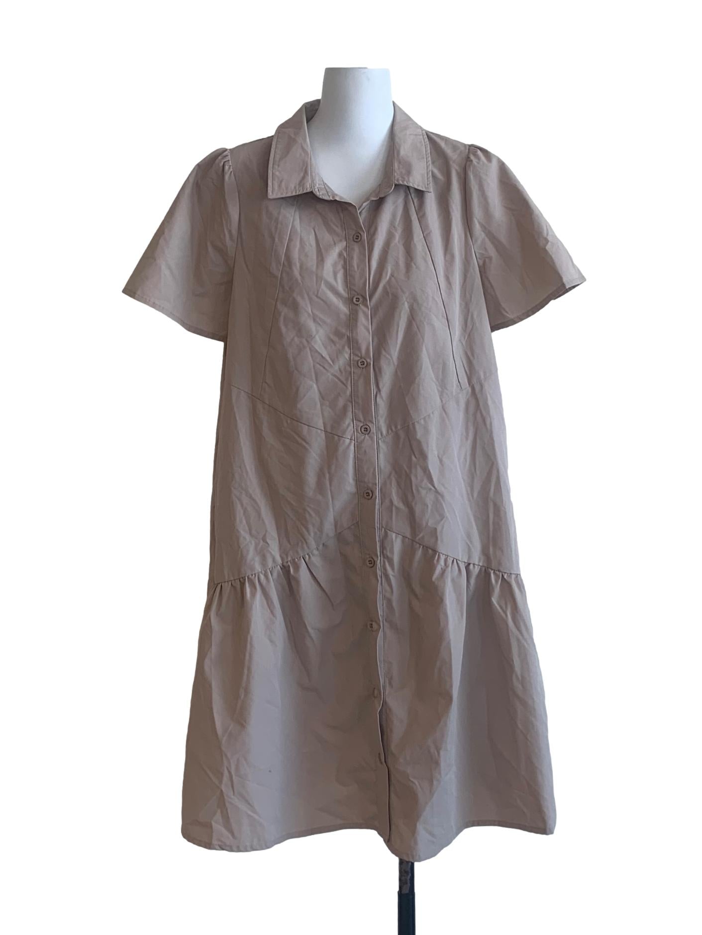 Crepe Pink Shirt Dress