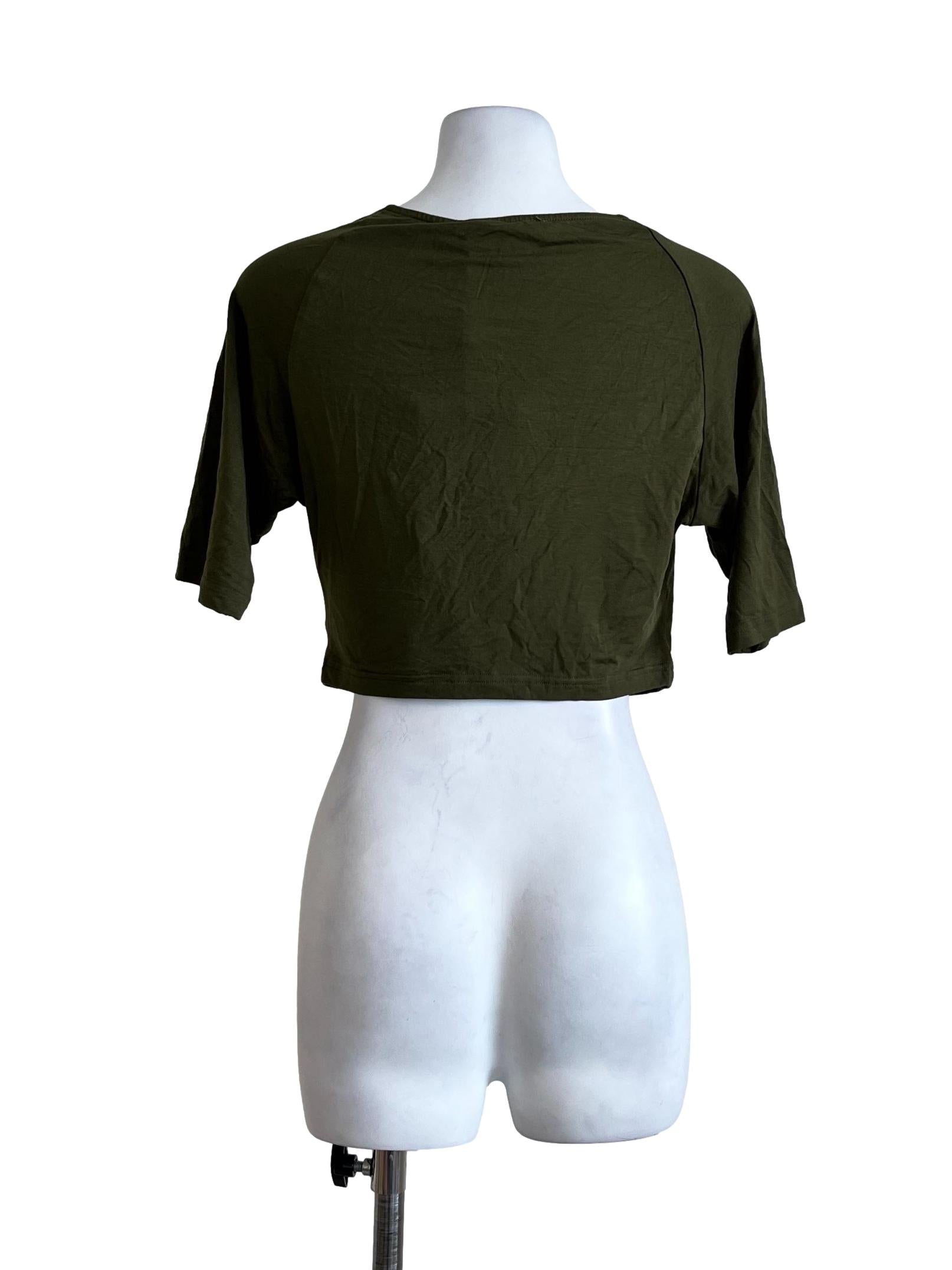 Green Plains Square Neck Elastic Top