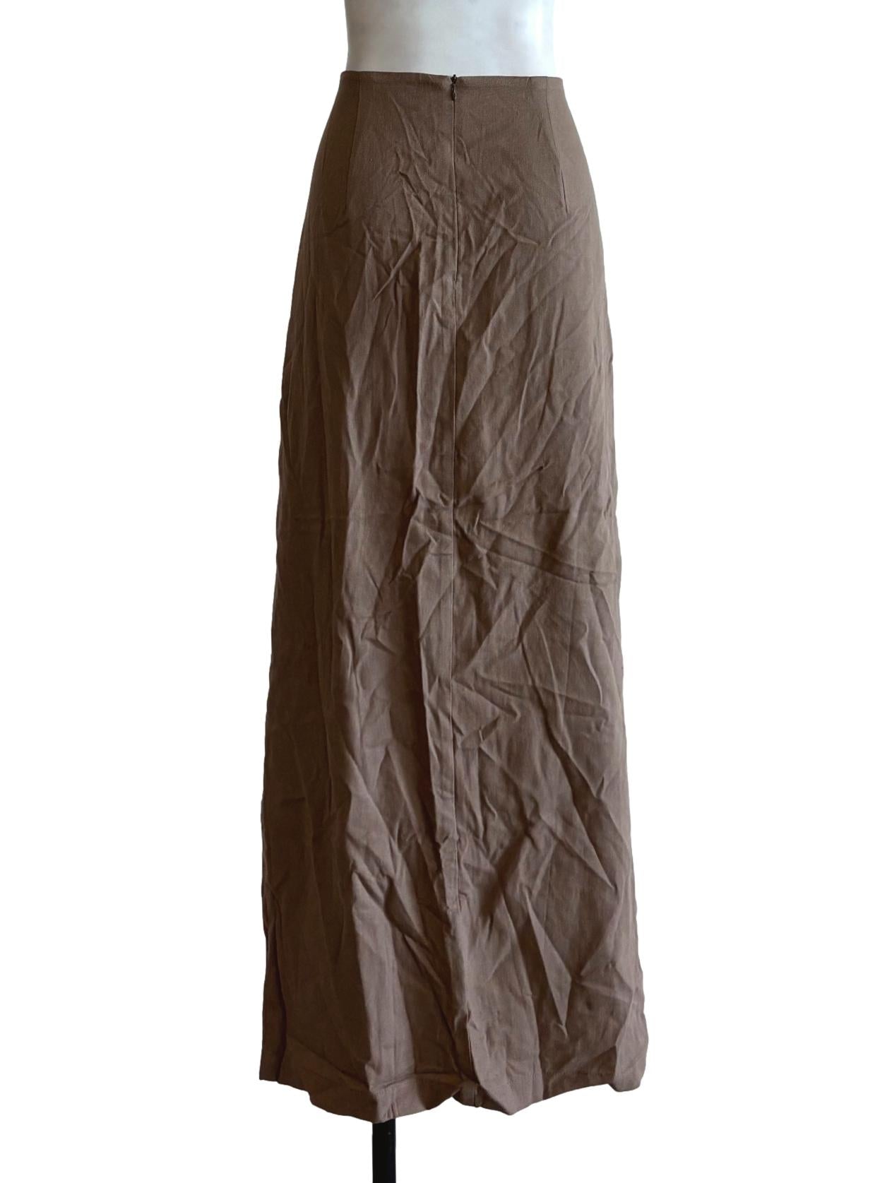 Tan Brown Straight Skirt