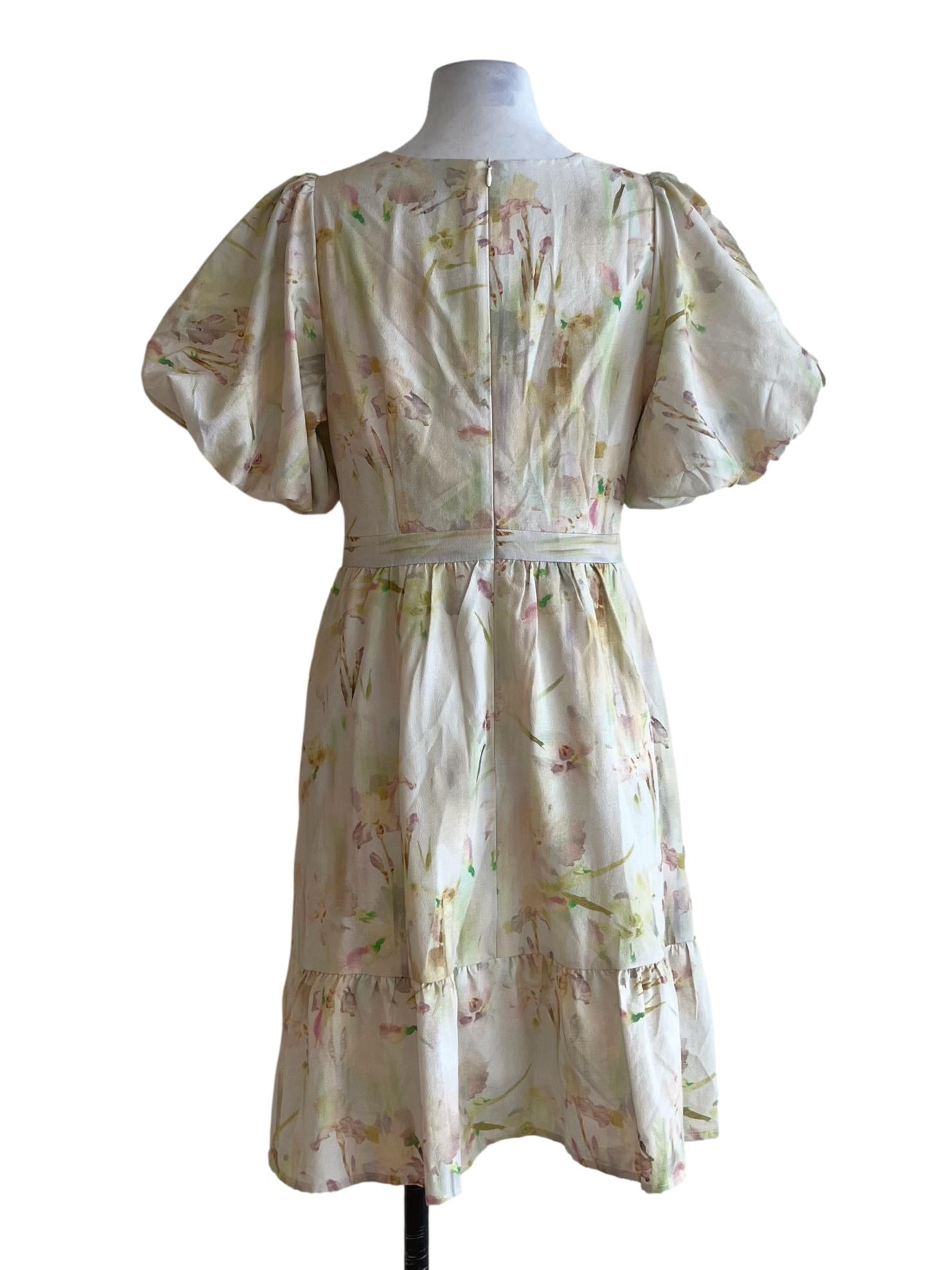 Green Abstract Empire Dress