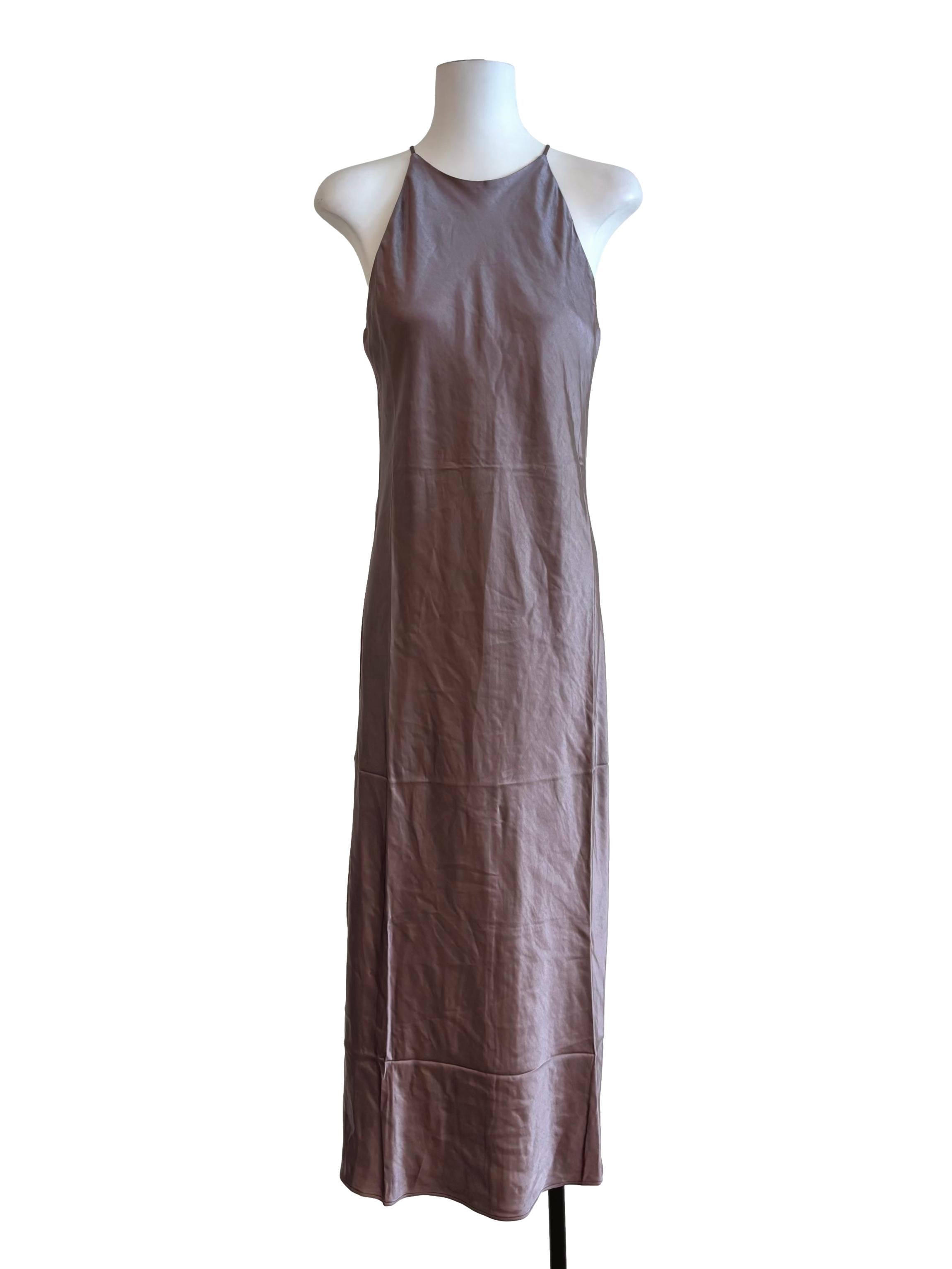 Iron Purple Satin Slip Dress