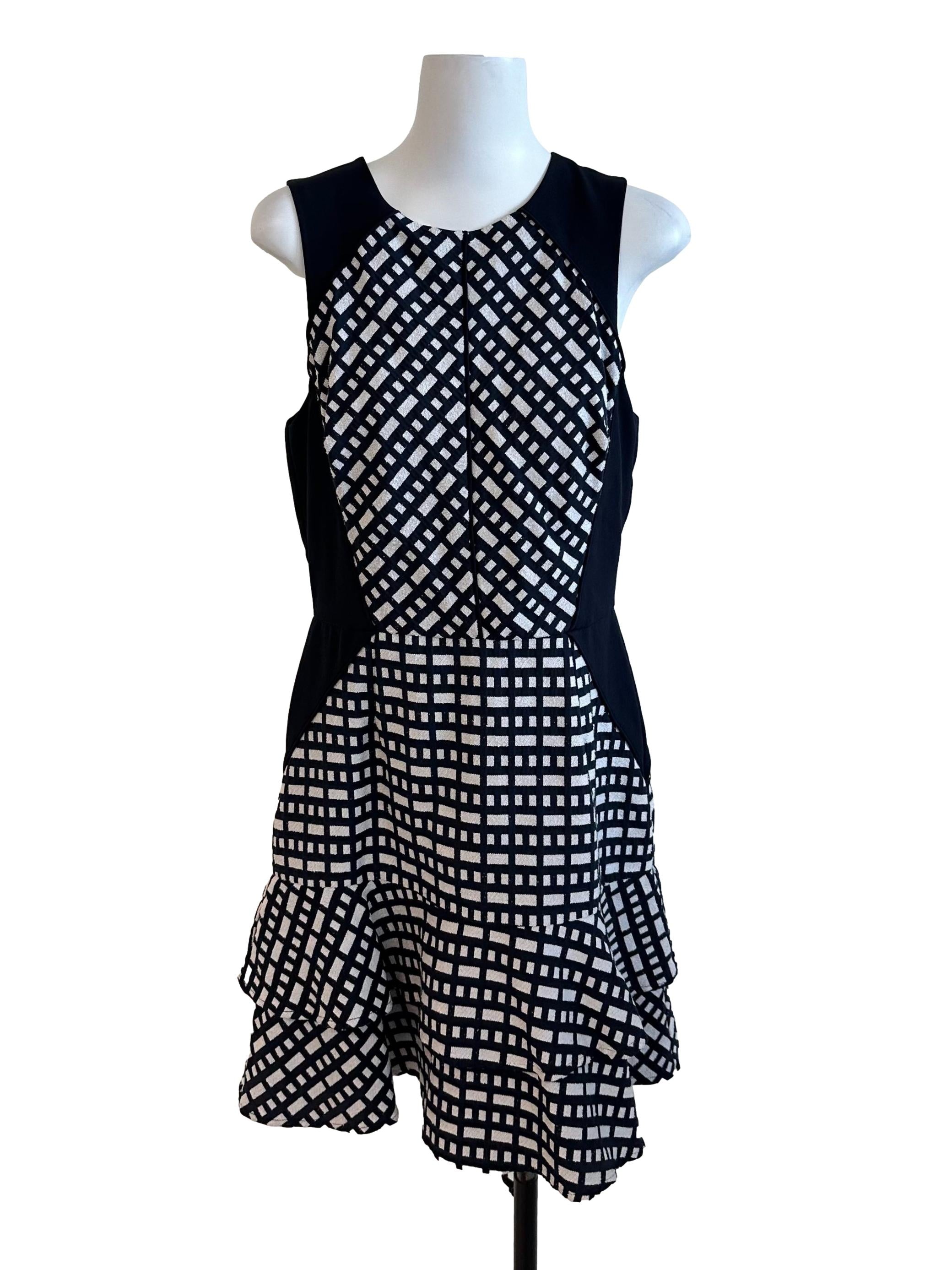 Midnight Blue Pattern Ruffle Layered Dress