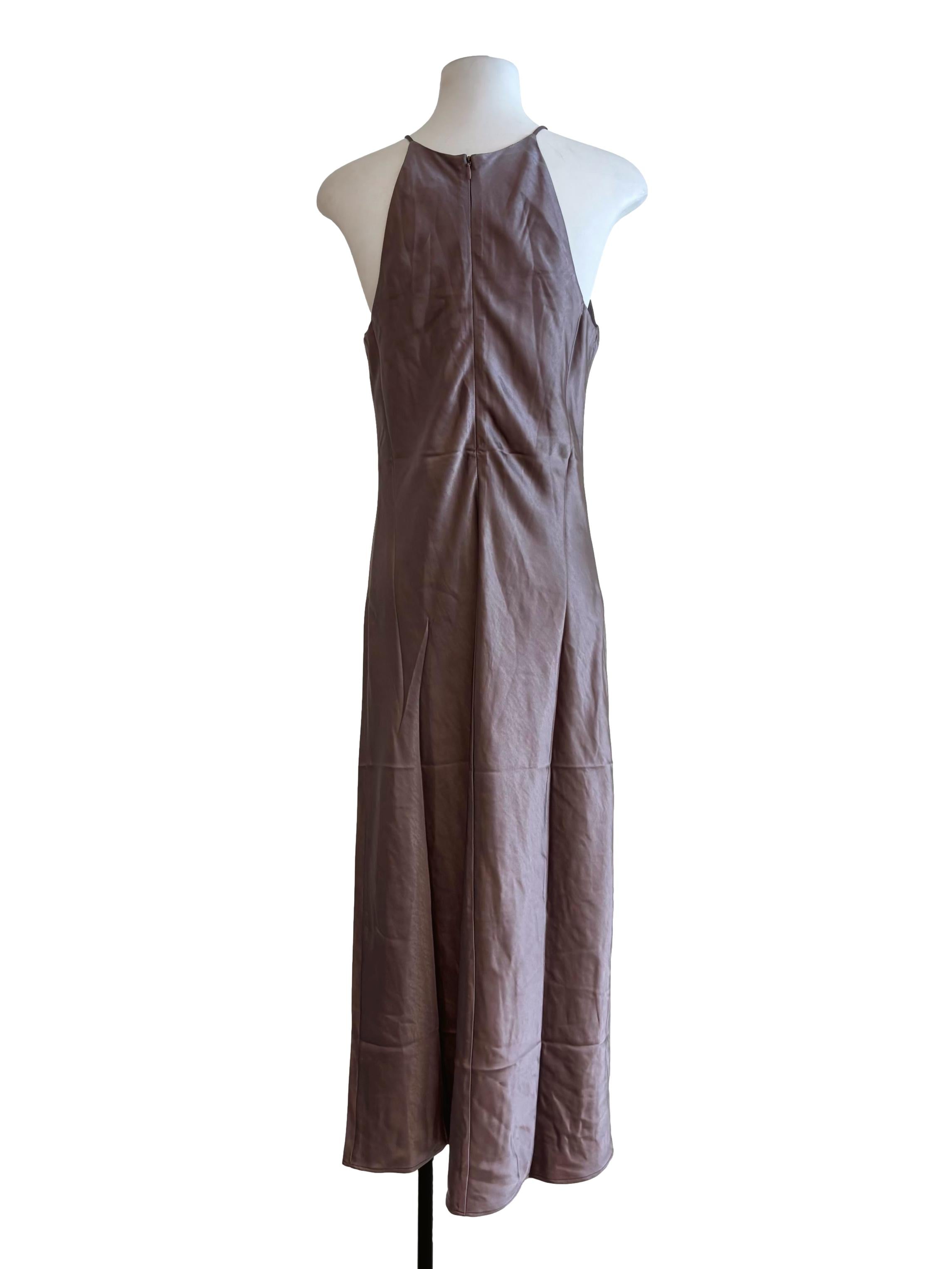 Iron Purple Satin Slip Dress
