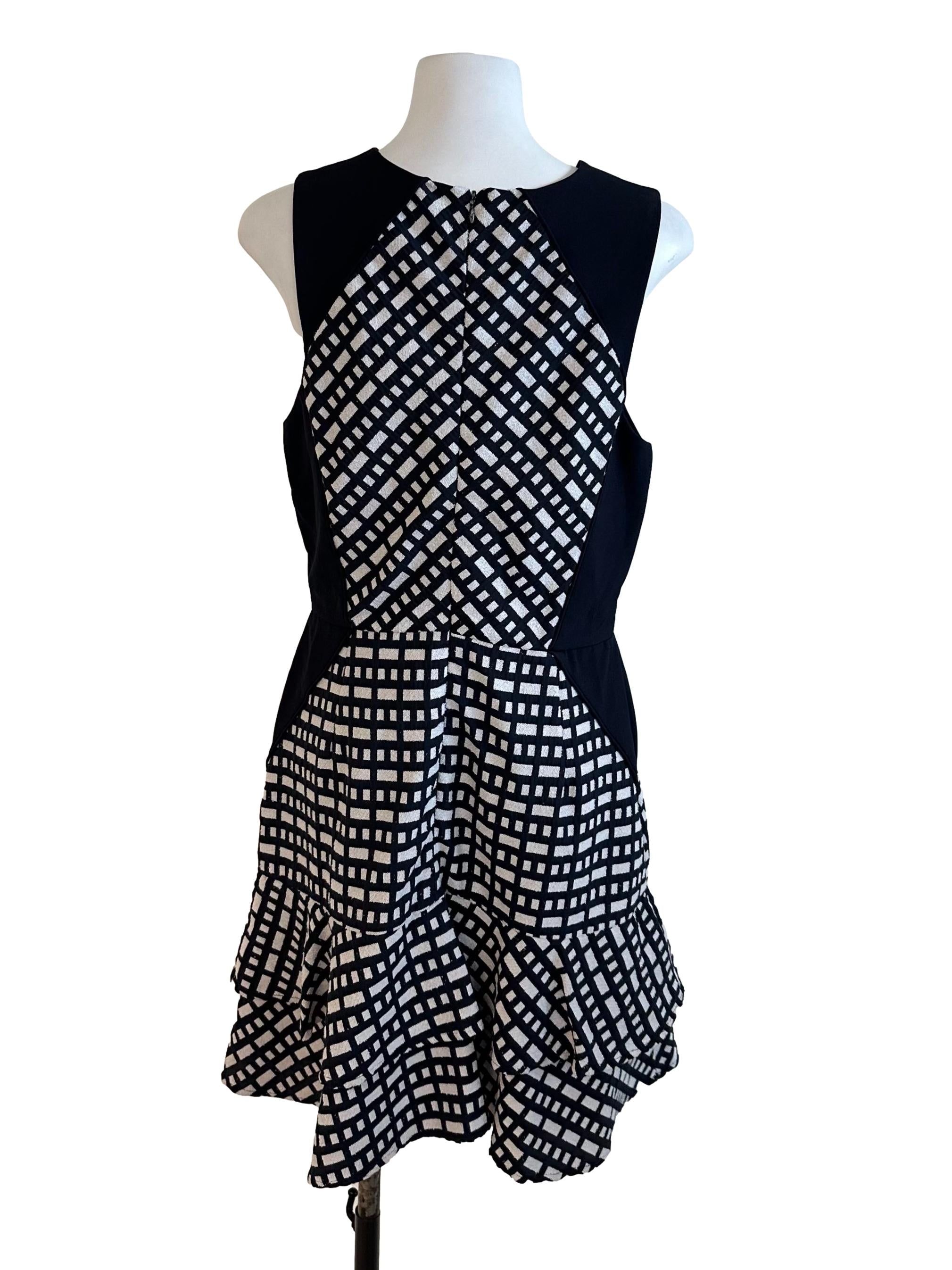 Midnight Blue Pattern Ruffle Layered Dress