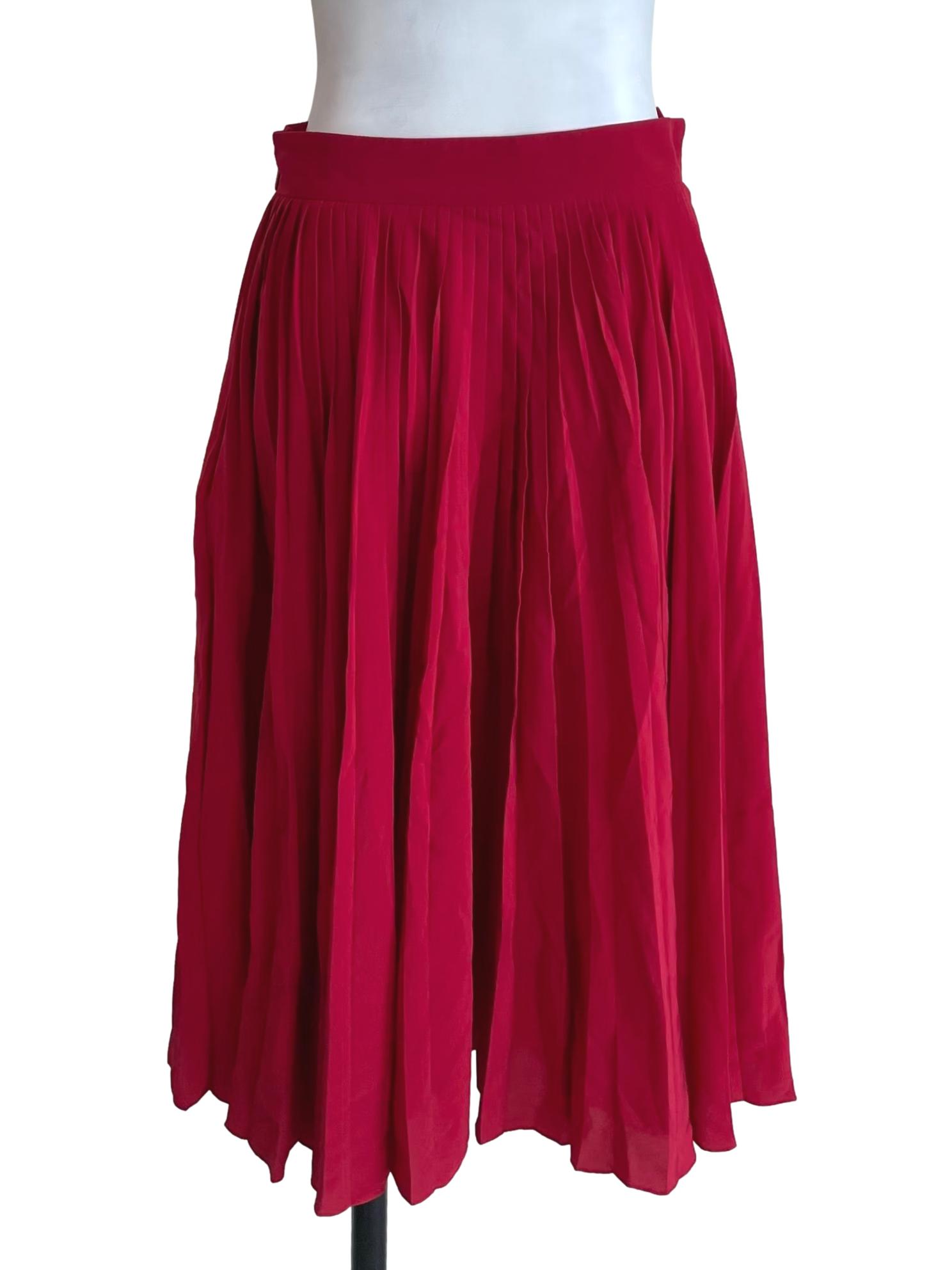 Red Accordion Skirt