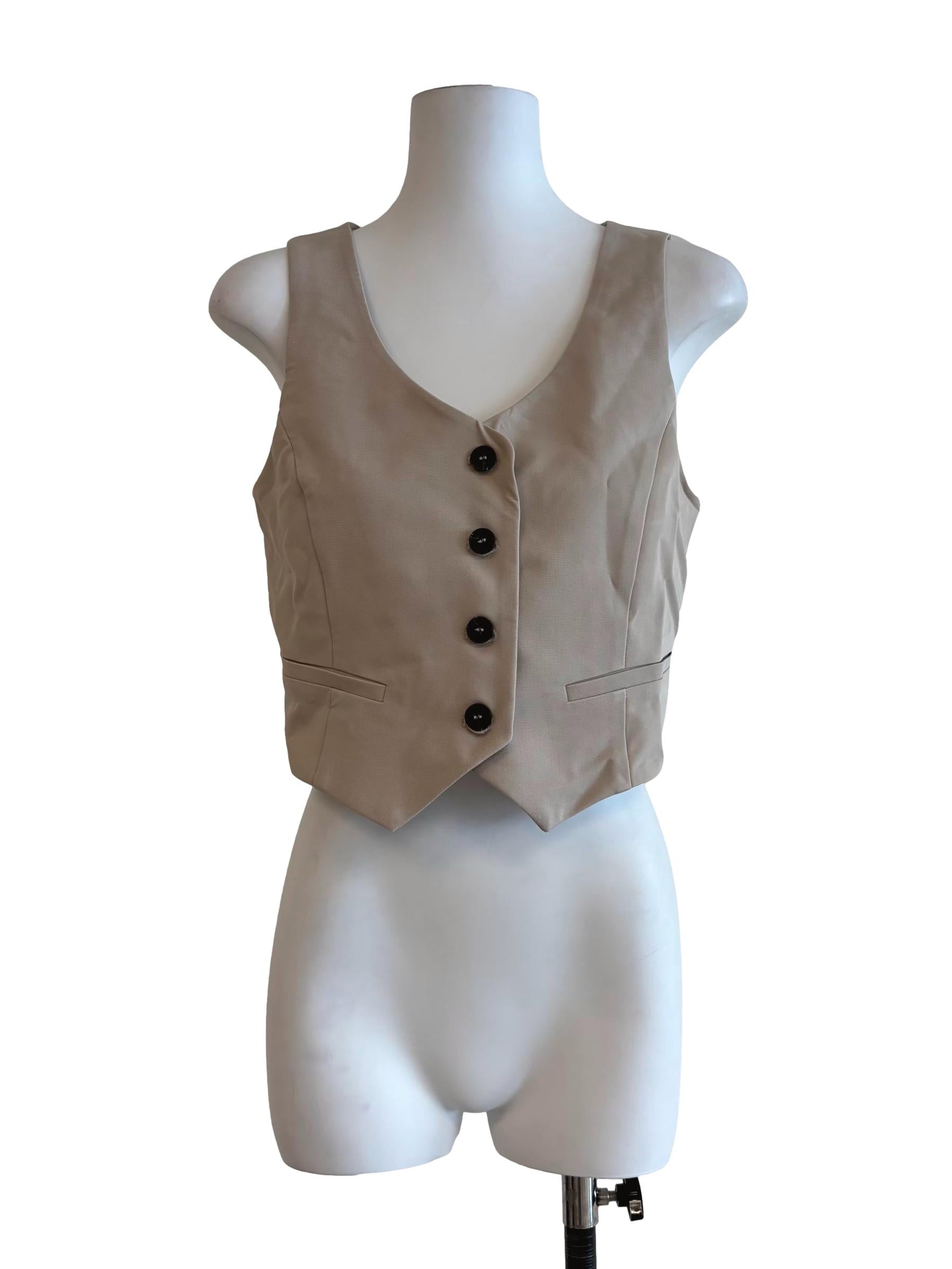 Khaki Buttoned Vest