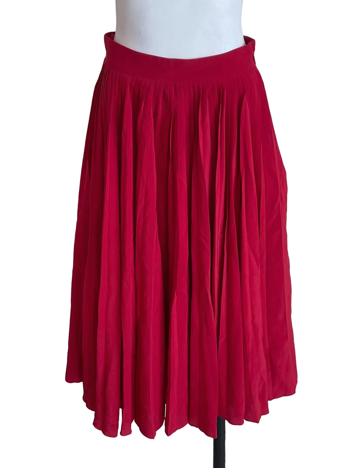 Red Accordion Skirt