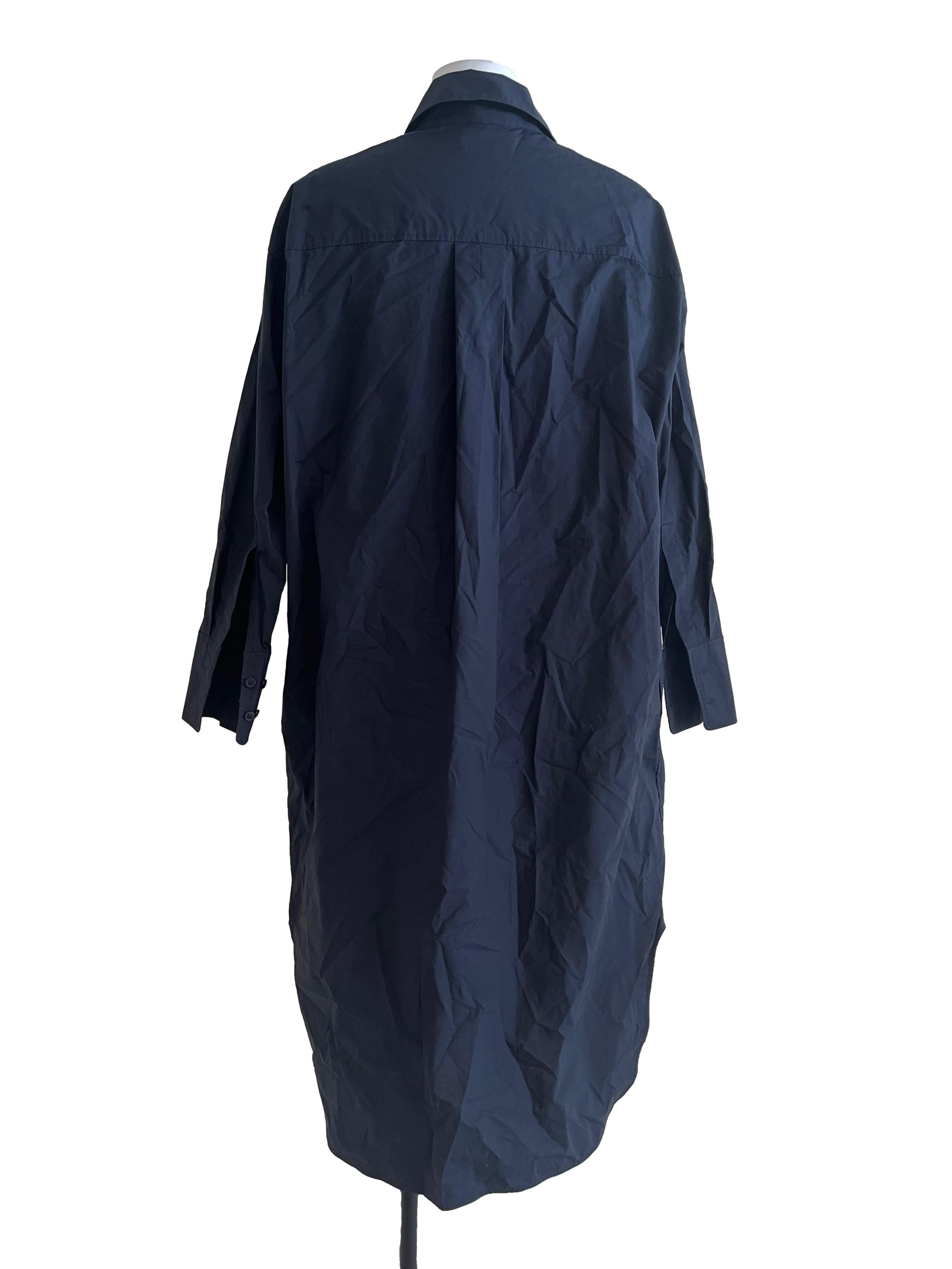 Onyx Black Long Sleeve Shirt Dress