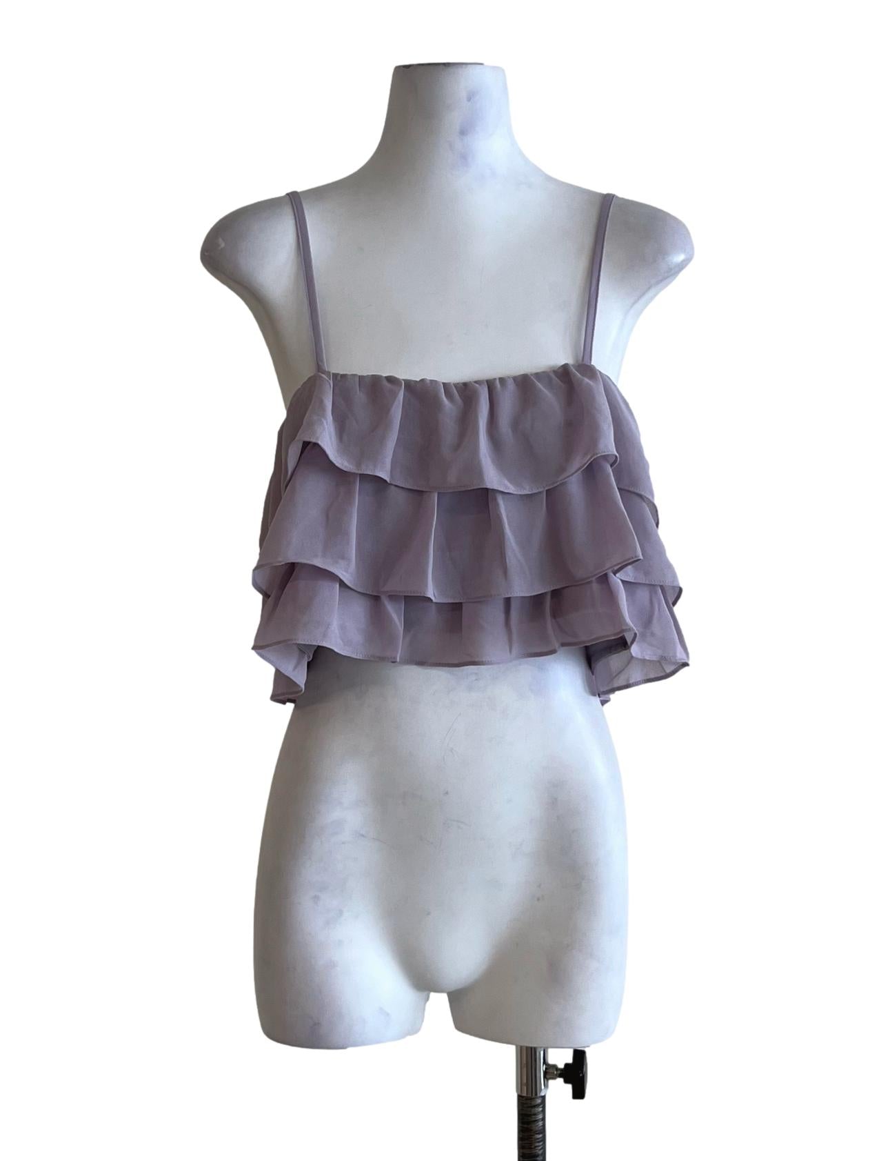 Heather Purple Spaghetti Strap Cropped Top YHF