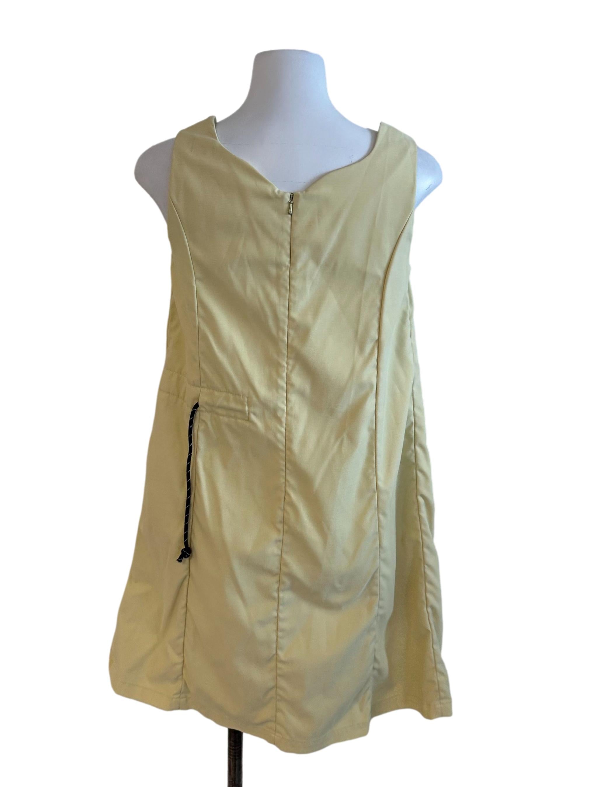 Light Yellow Panel Drawstring Dress