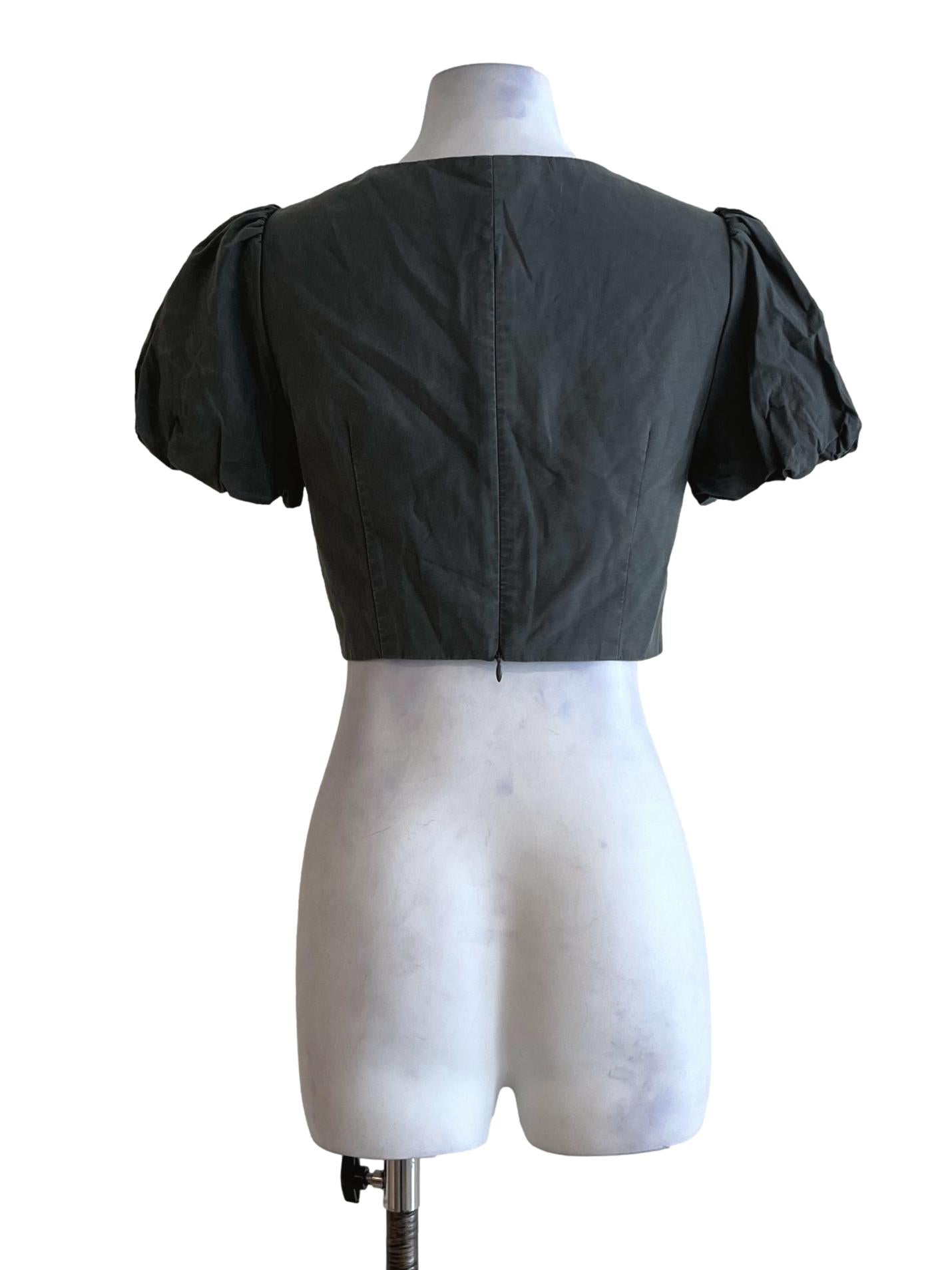 Ash Grey Sweetheart Neckline Blouse