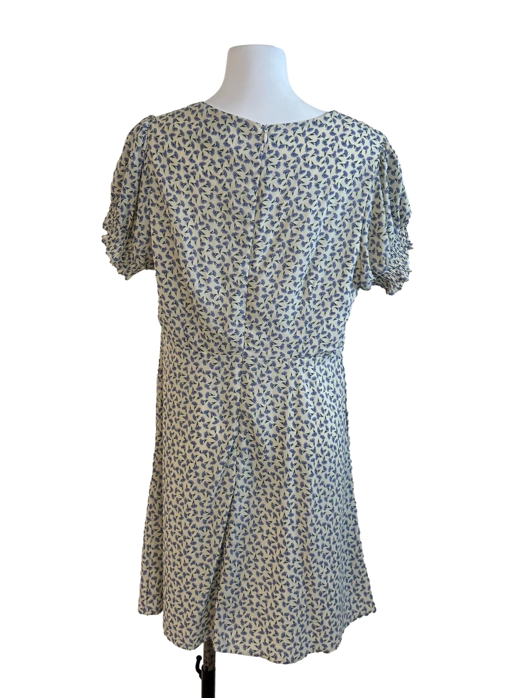 Ash Yellow Floral Puff Sleeve Dress