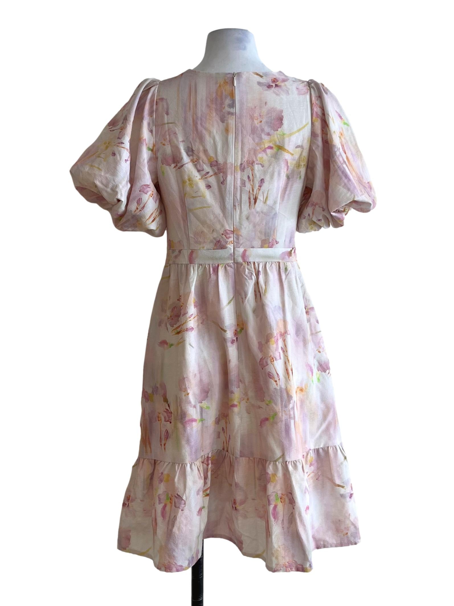Pink Abstract Empire Dress