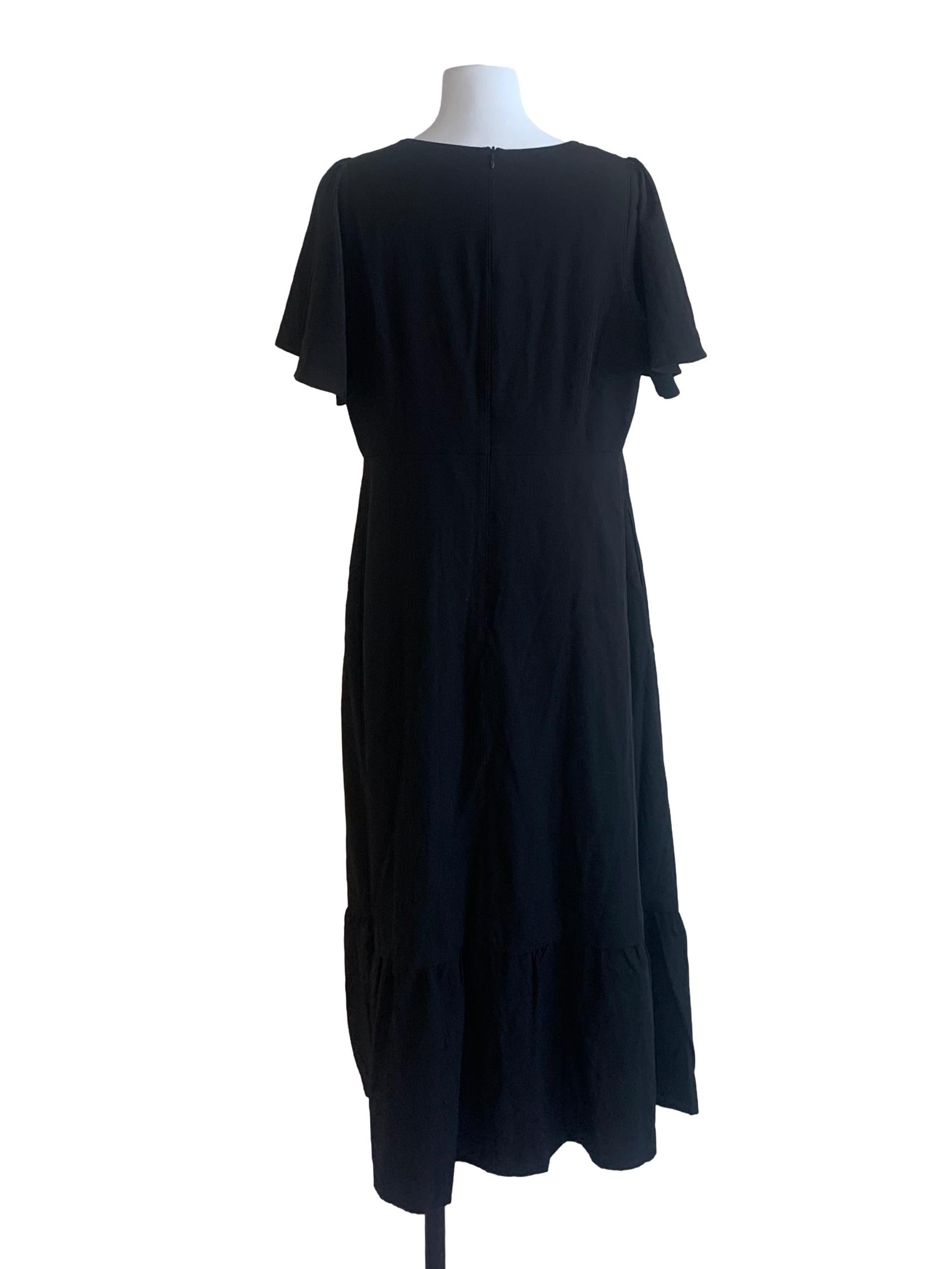 Charcoal Black Square Neck Dress