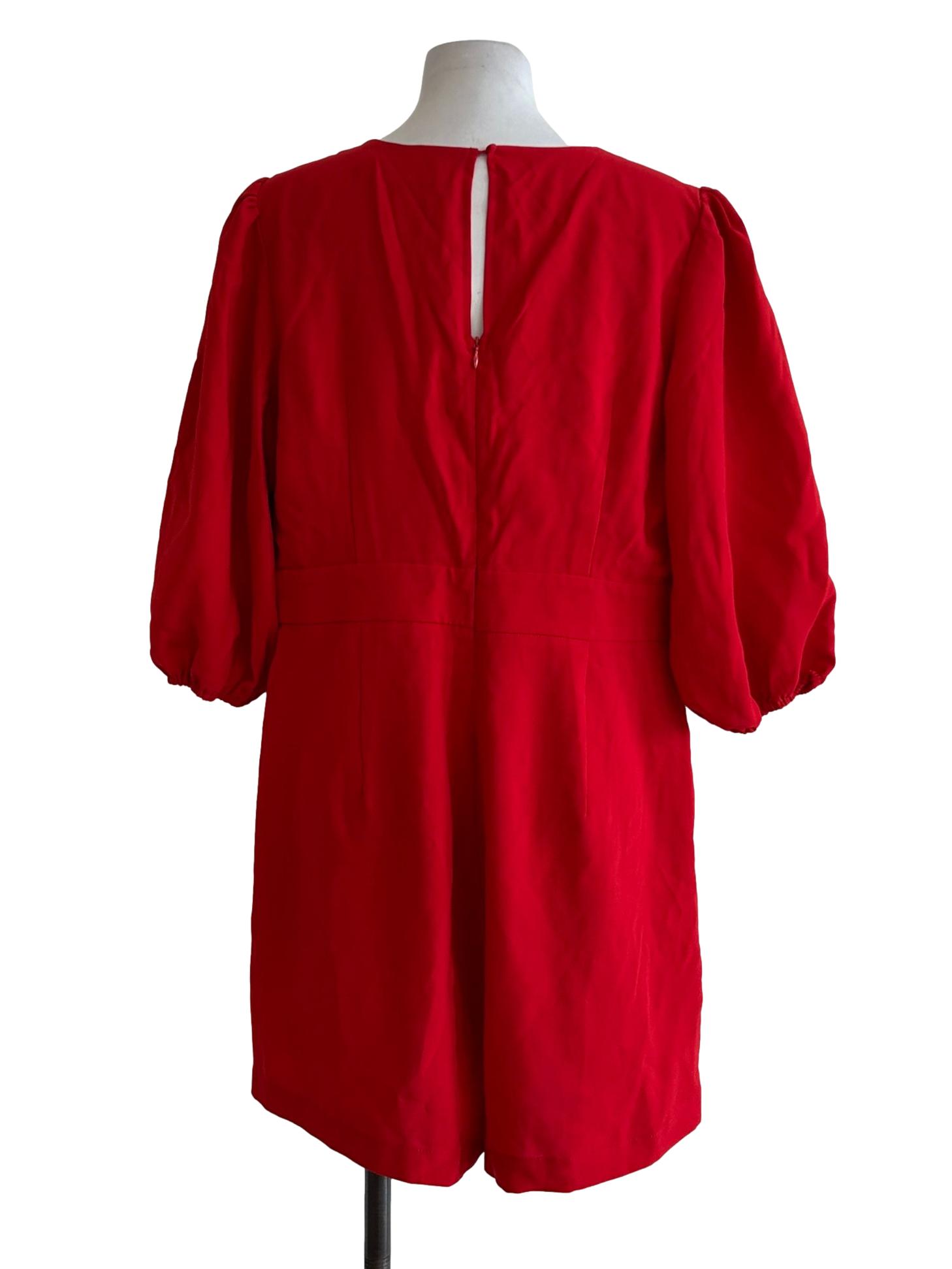 Red Bow V-Neckline Romper