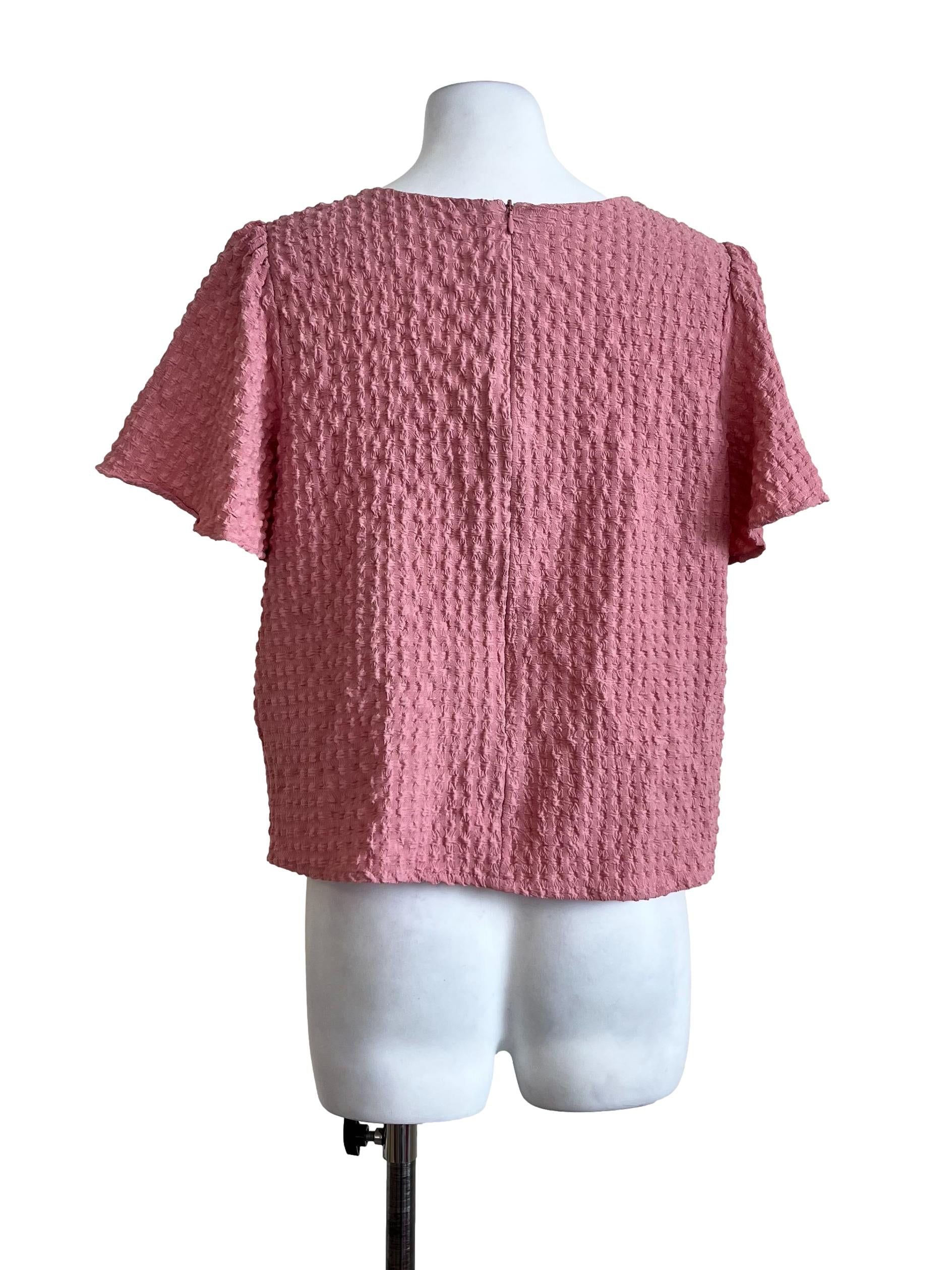 Pink Pattern Square Neck Blouse