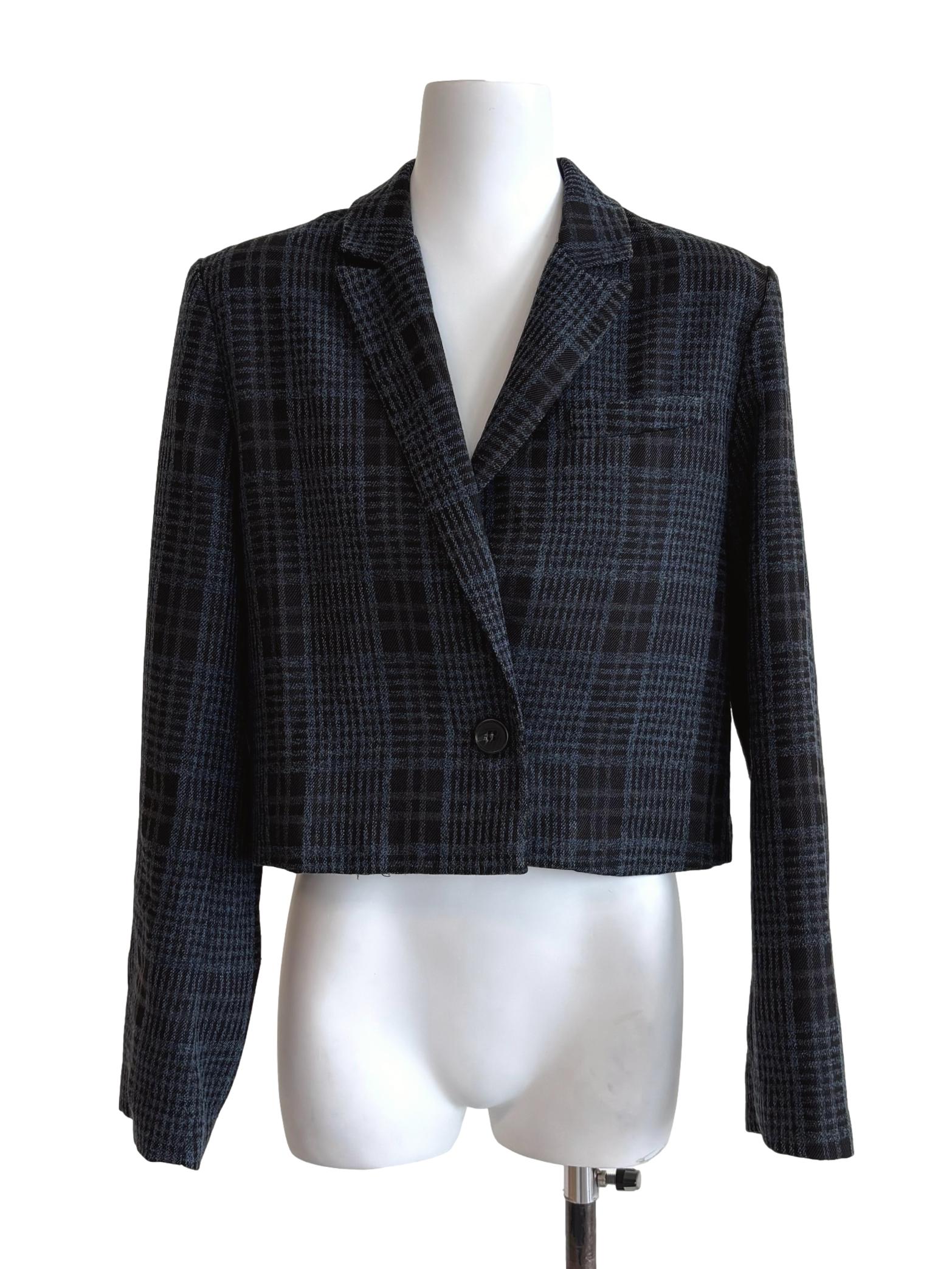 Peacock Blue Plaid Blazer LB