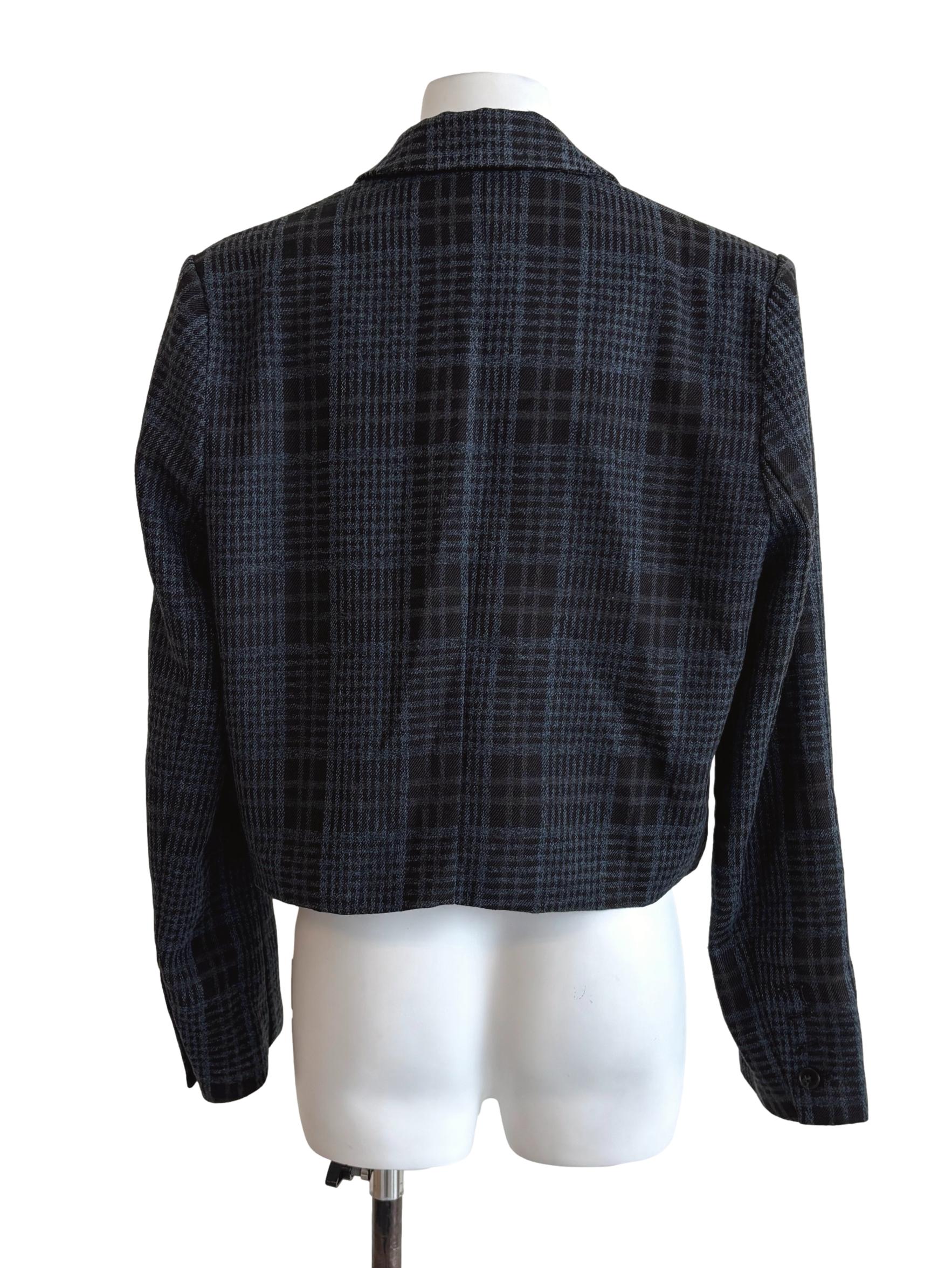 Peacock Blue Plaid Blazer LB