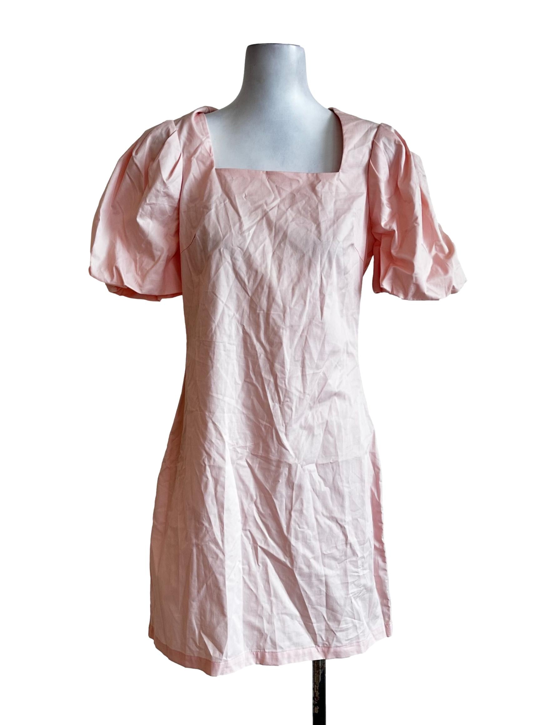 Lemonade Pink Plain Mini Dress