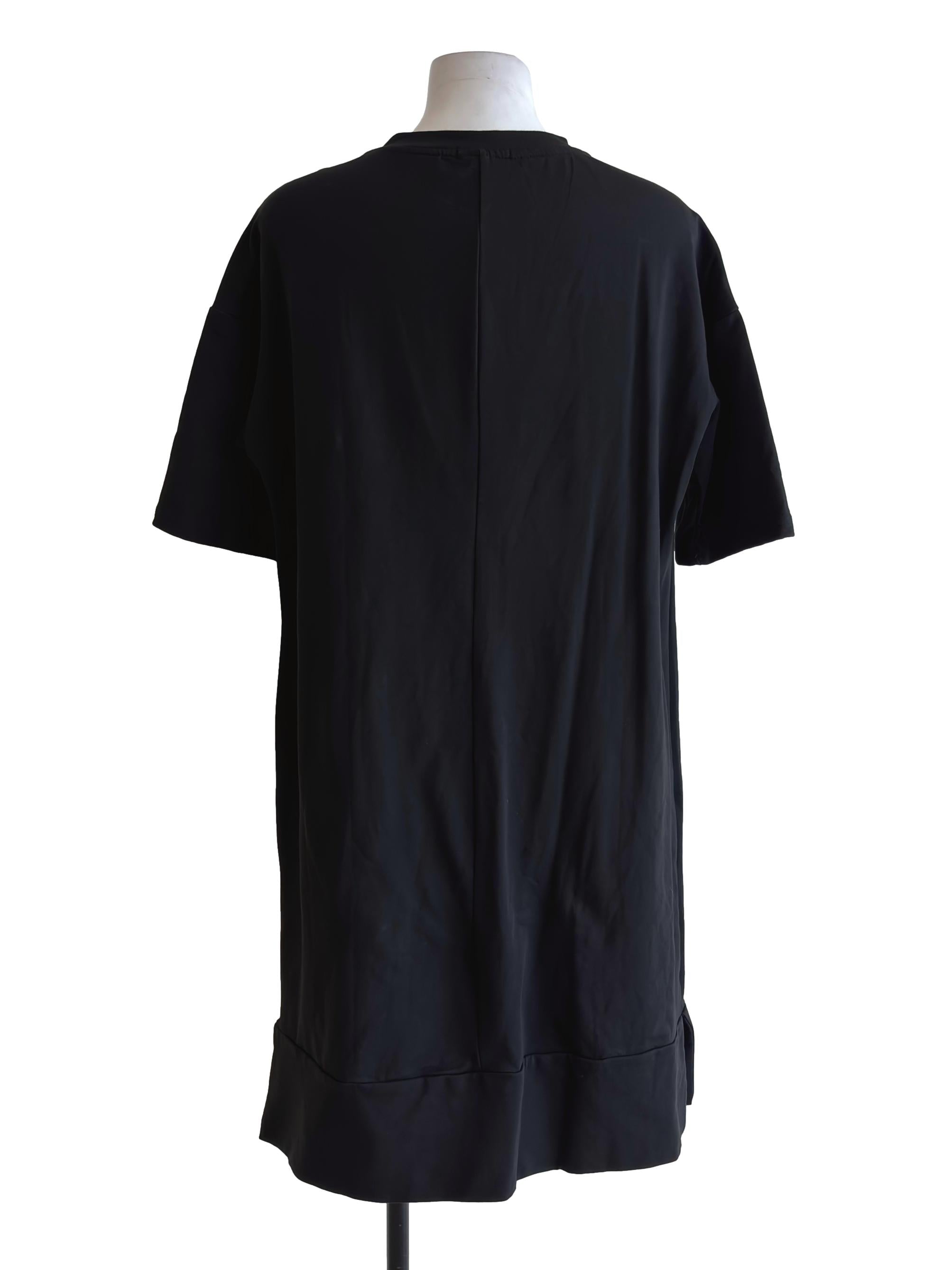 Onyx Black Net Detail Shift Dress